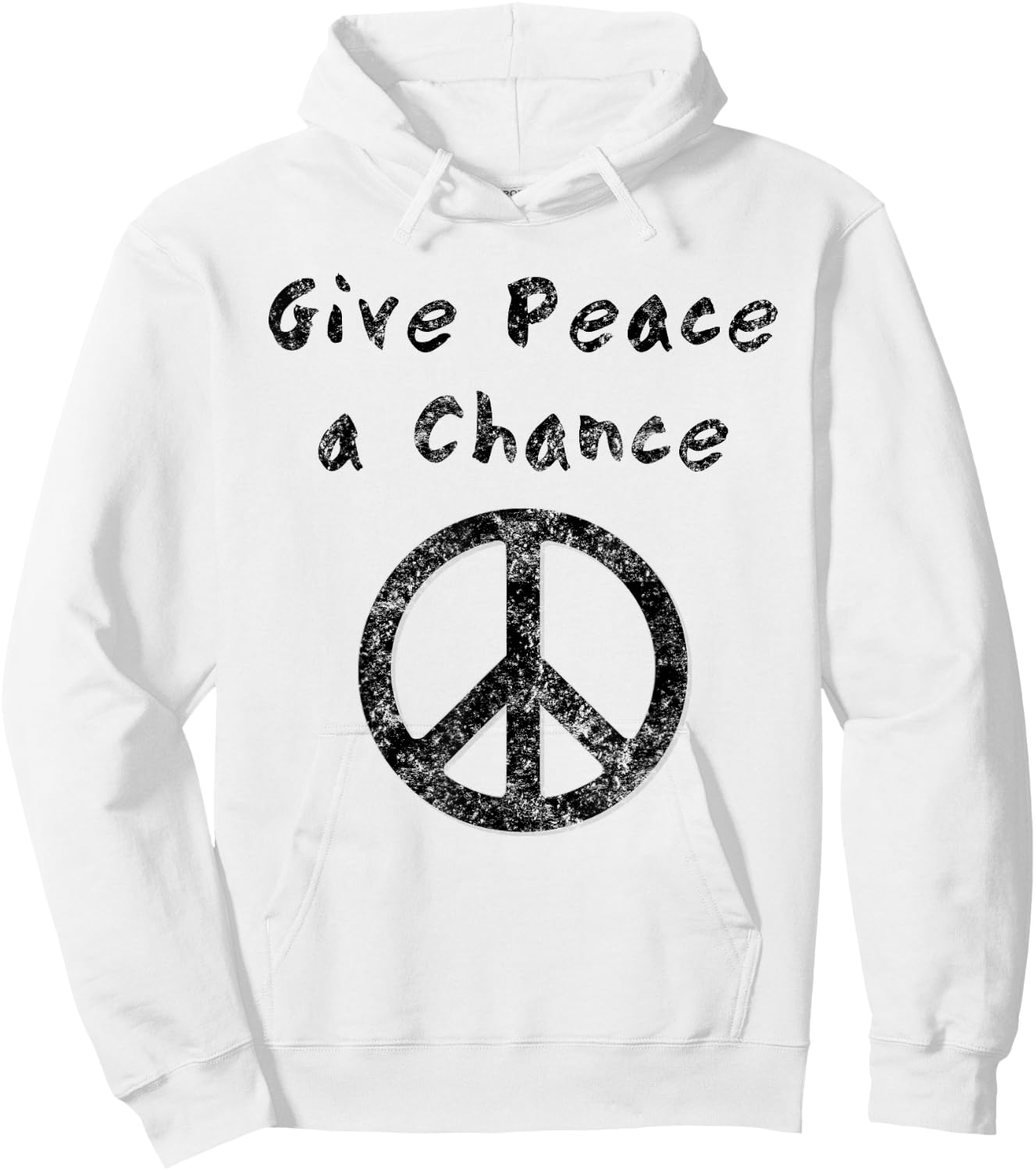 Give Peace a Chance Liberal Activist Protest Vintage Hoodie - Hoodie | White