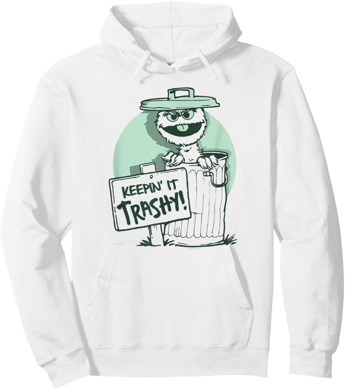 Sesame Street Oscar The Grouch Keepin' It Trashy Hoodie - Hoodie | White
