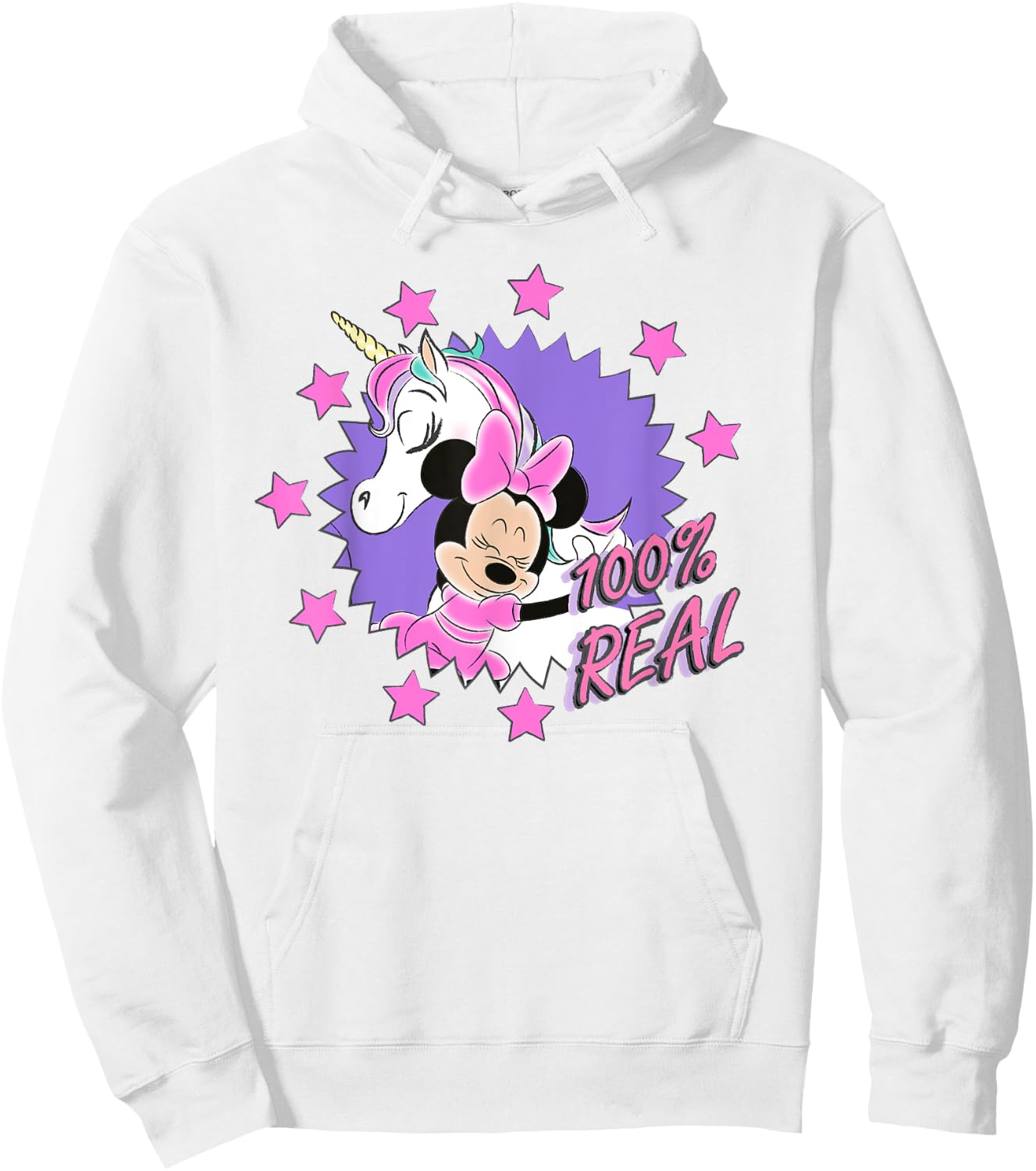 Disney Minnie Mouse Unicorn 100% Real Hoodie - Hoodie | White