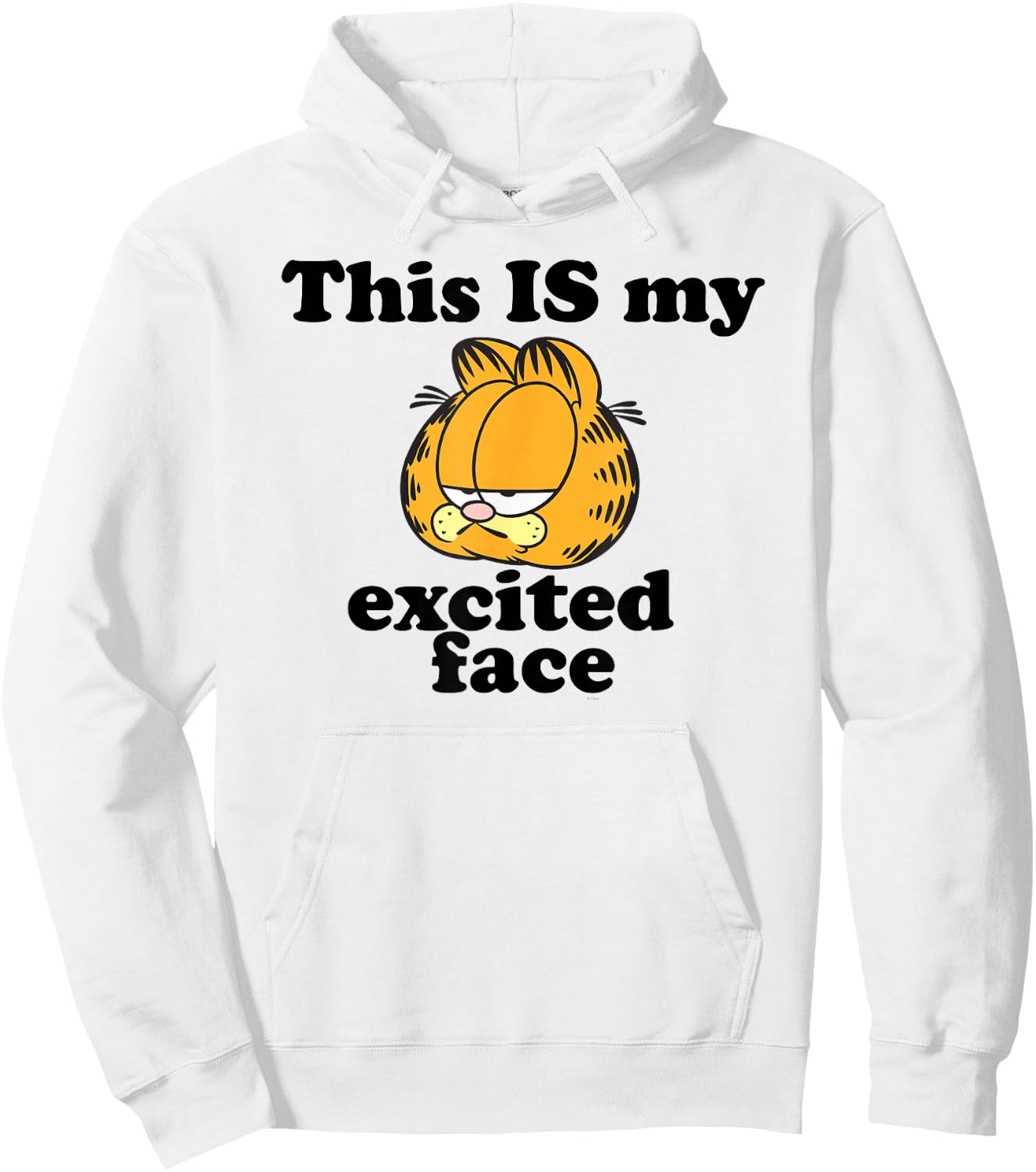 Garfield This is My Excited Face Sarcastic Cartoon Cat Hoodie - Hoodie | White
