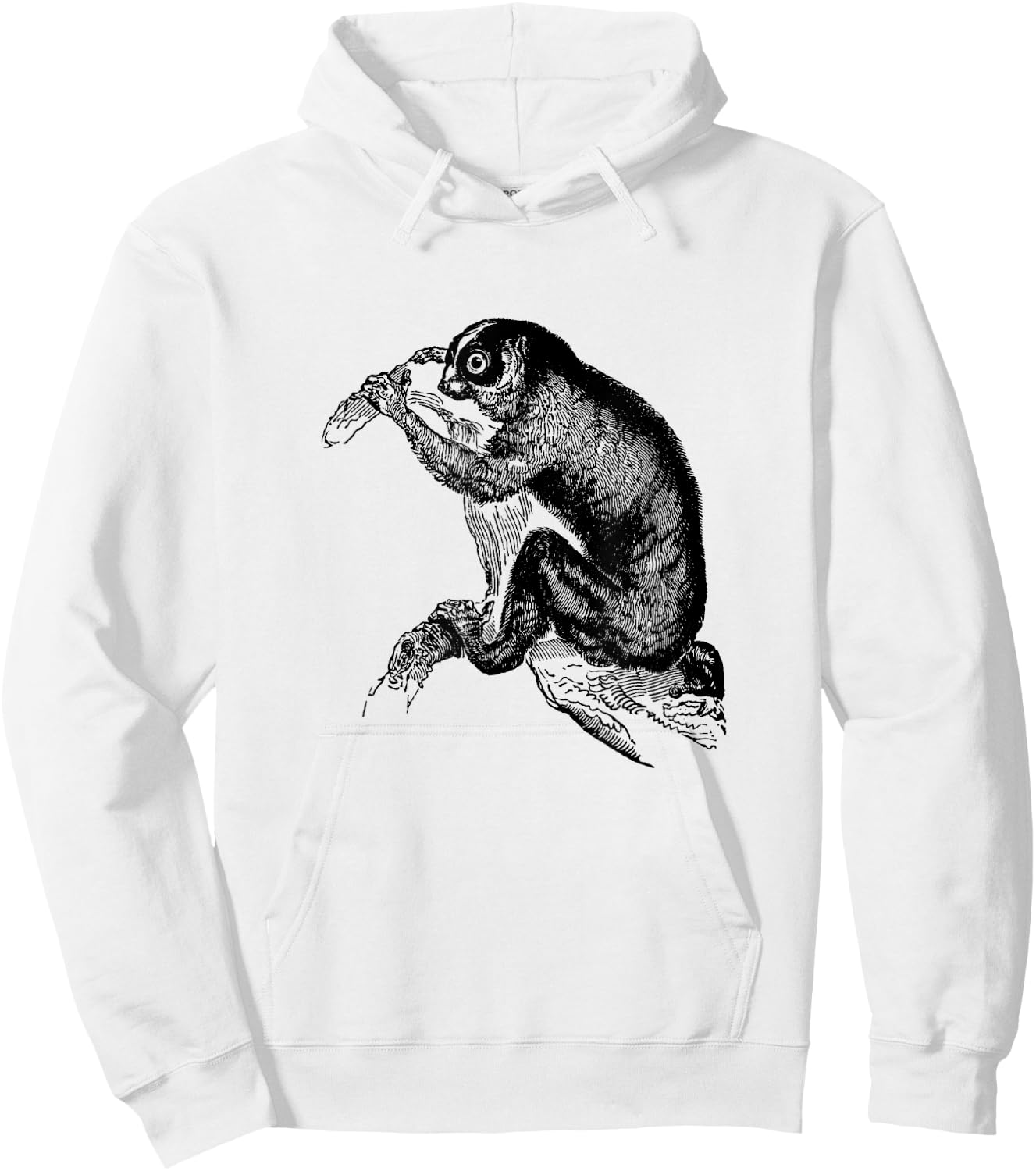 Slow Loris Vintage Print Hoodie - Hoodie | White