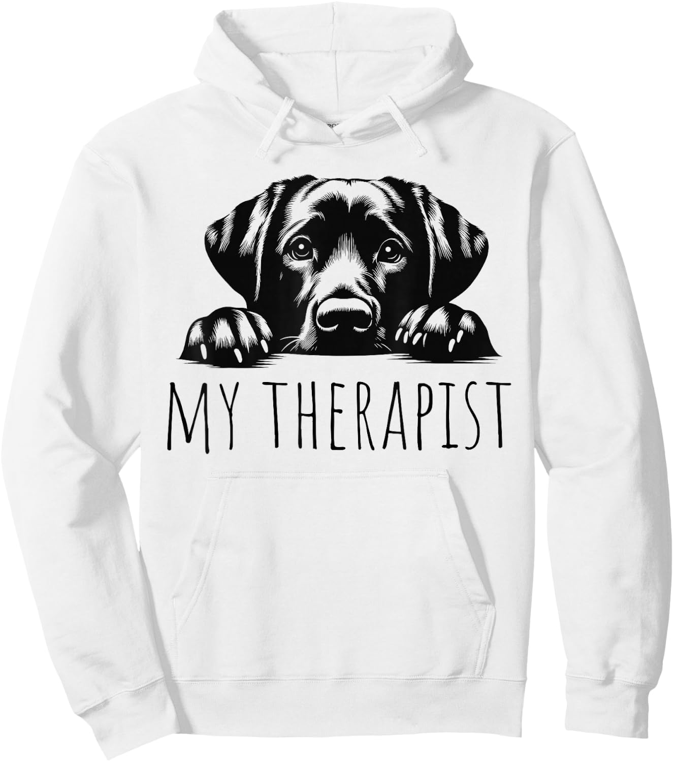 LABLOVE -Adult Dog Lovers All Ages Grey Cartoon Modern Classic Fit Round Collar Short Sleeve Hoodie - Hoodie | White