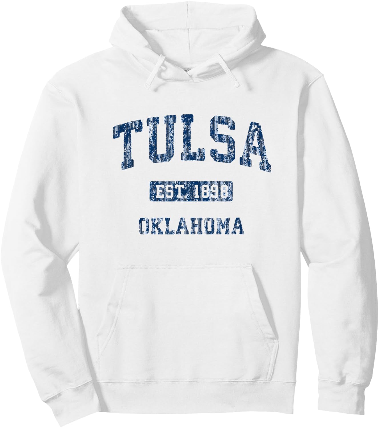 Tulsa Oklahoma OK Vintage Athletic Sports Design Hoodie - Hoodie | White