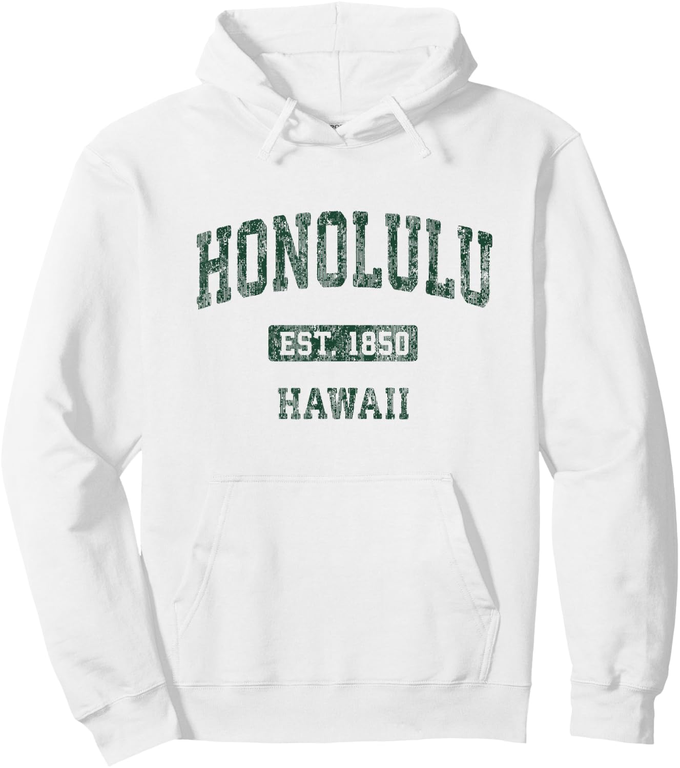 Honolulu Hawaii HI Vintage Athletic Sports Design Hoodie - Hoodie | White