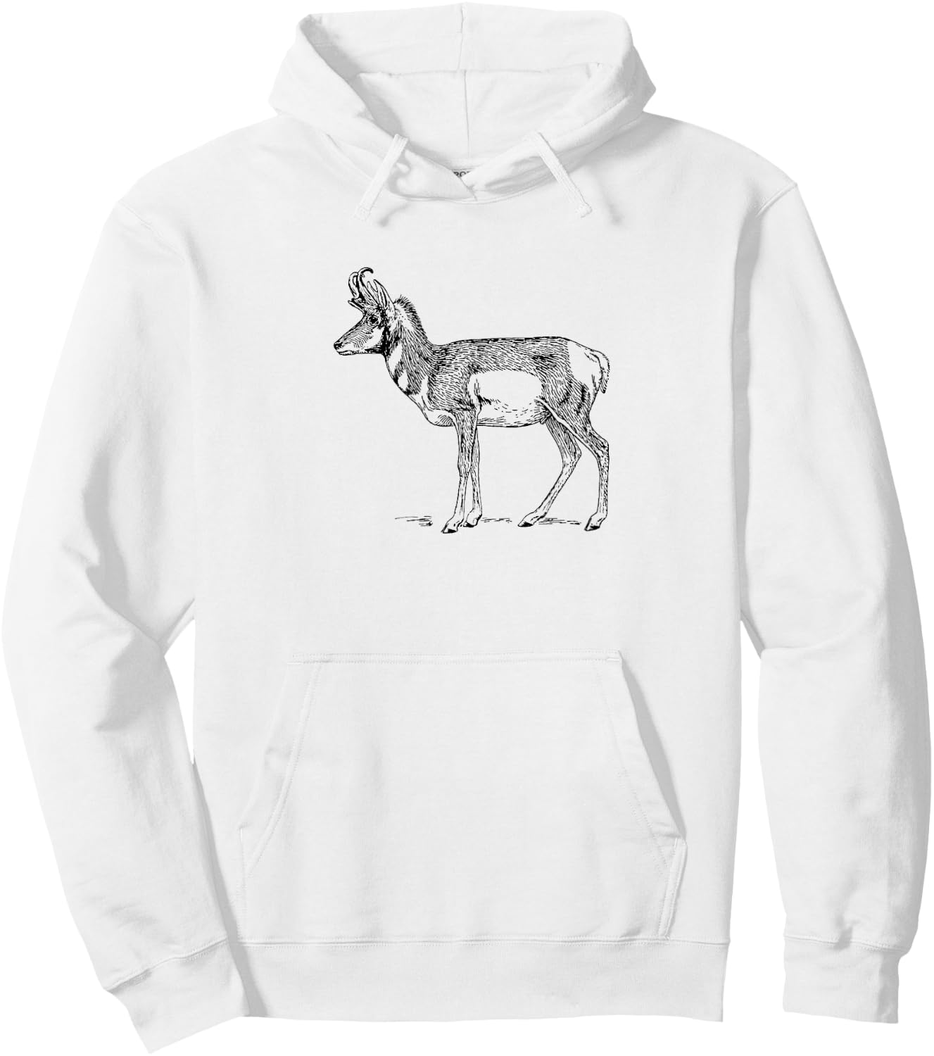 Antelope Pronghorn Shirt Hoodie - Hoodie | White