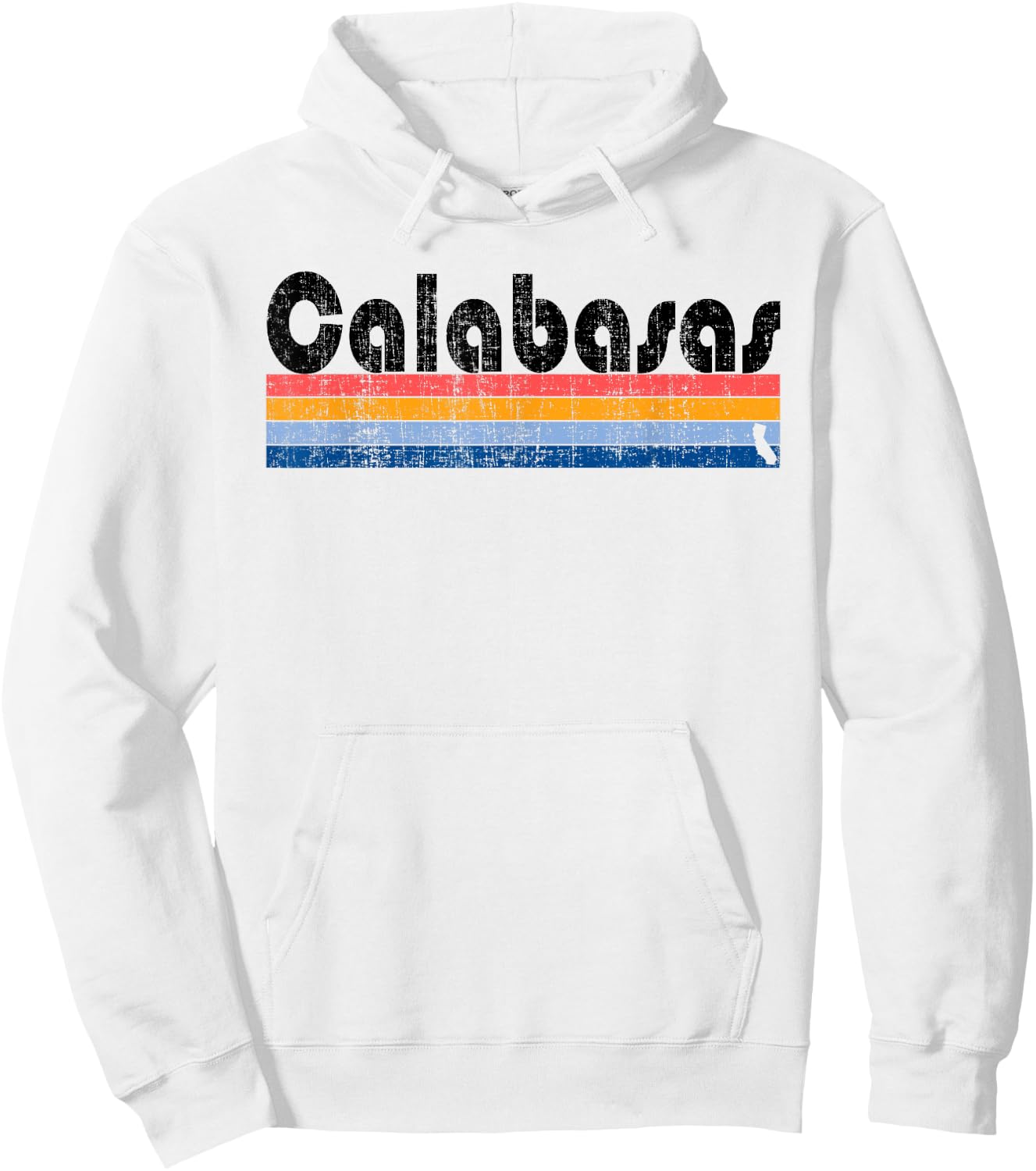 Vintage 80s Style Calabasas CA Hoodie - Hoodie | White