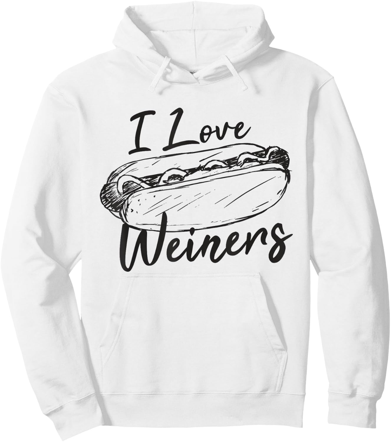 I love Weiners Hot Dog Shirt Hoodie - Hoodie | White