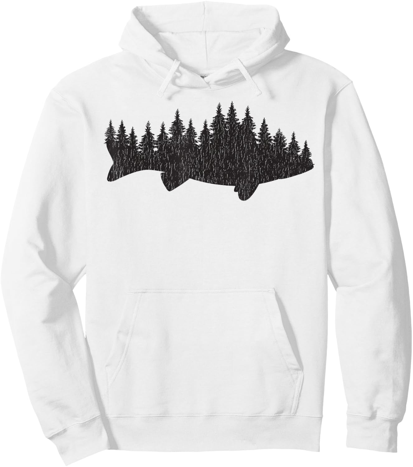 Walleye Fishing Sauger Fisherman Pine Forest Hoodie - Hoodie | White