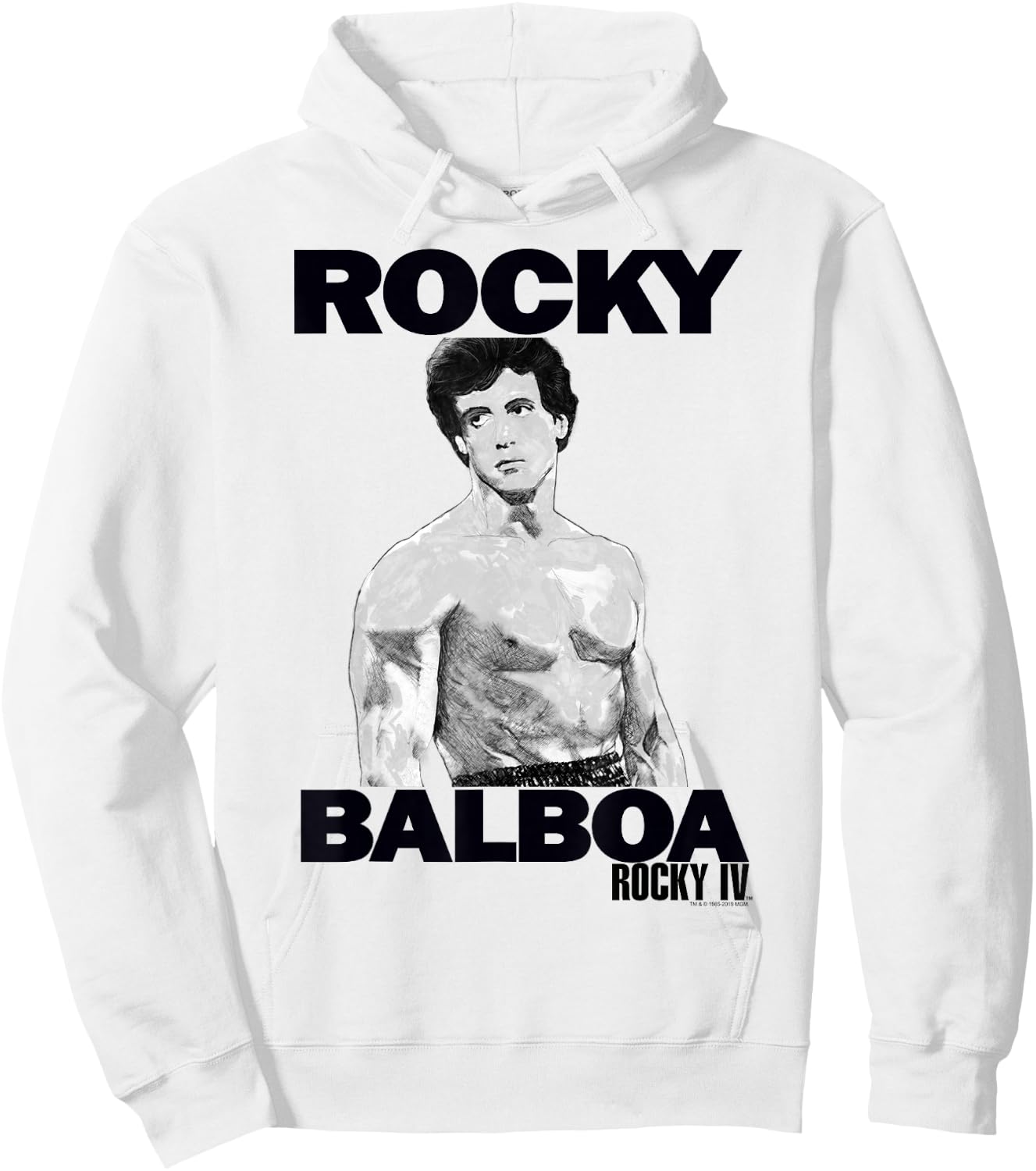 Rocky 3 Rocky Balboa Logo Sketch Portrait Hoodie - Hoodie | White