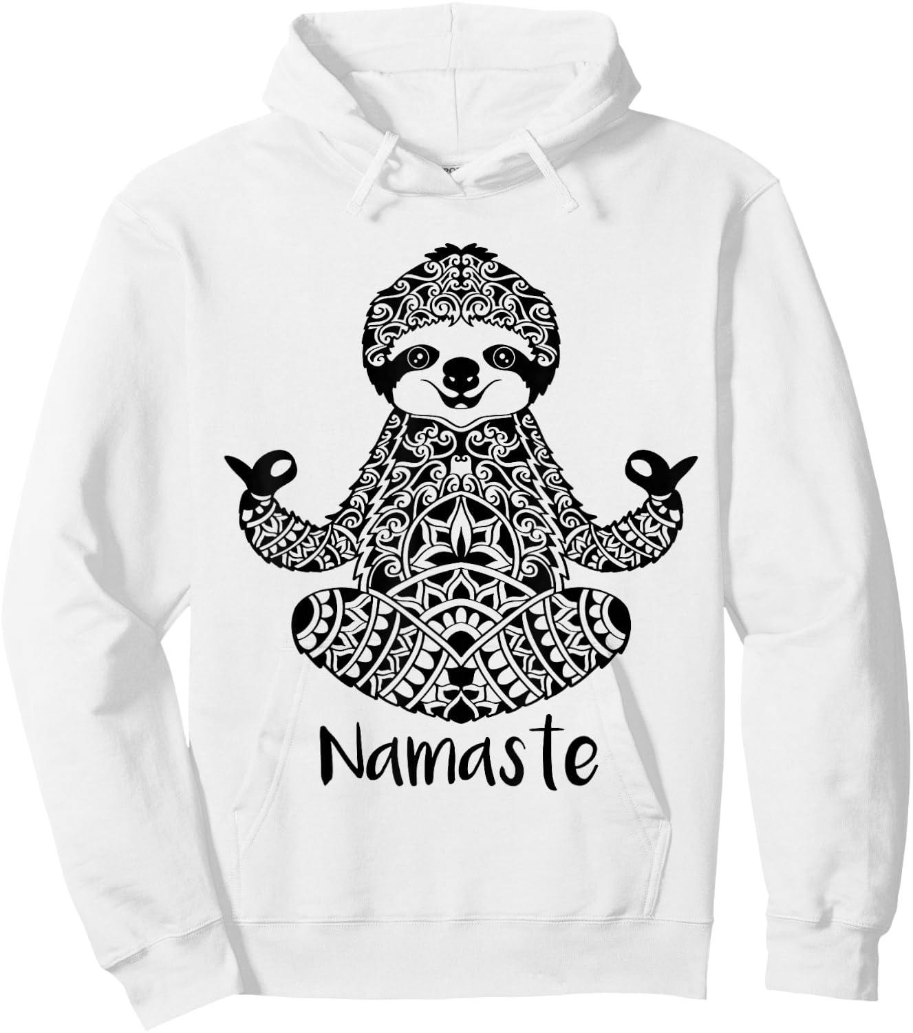 Namaste Sloth Yoga Easy Pose Hoodie - Hoodie | White
