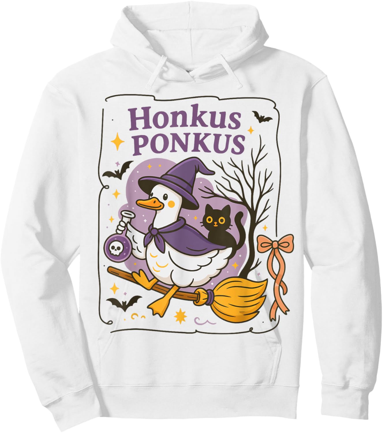 Honkus Ponkus Funny Goose Witch Halloween Cute Animal Hoodie - Hoodie | White