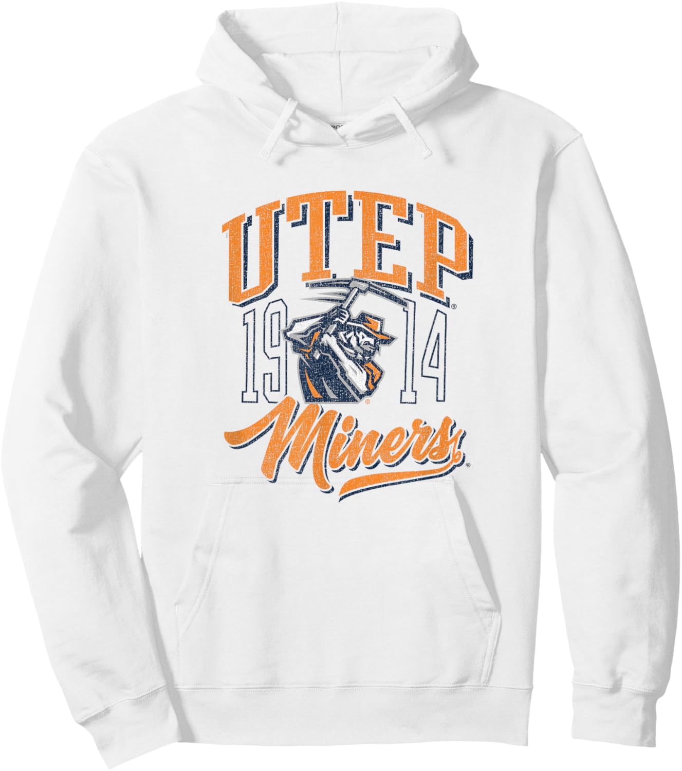 University of Texas El Paso UTEP Miners Vintage Script Hoodie - Hoodie | White