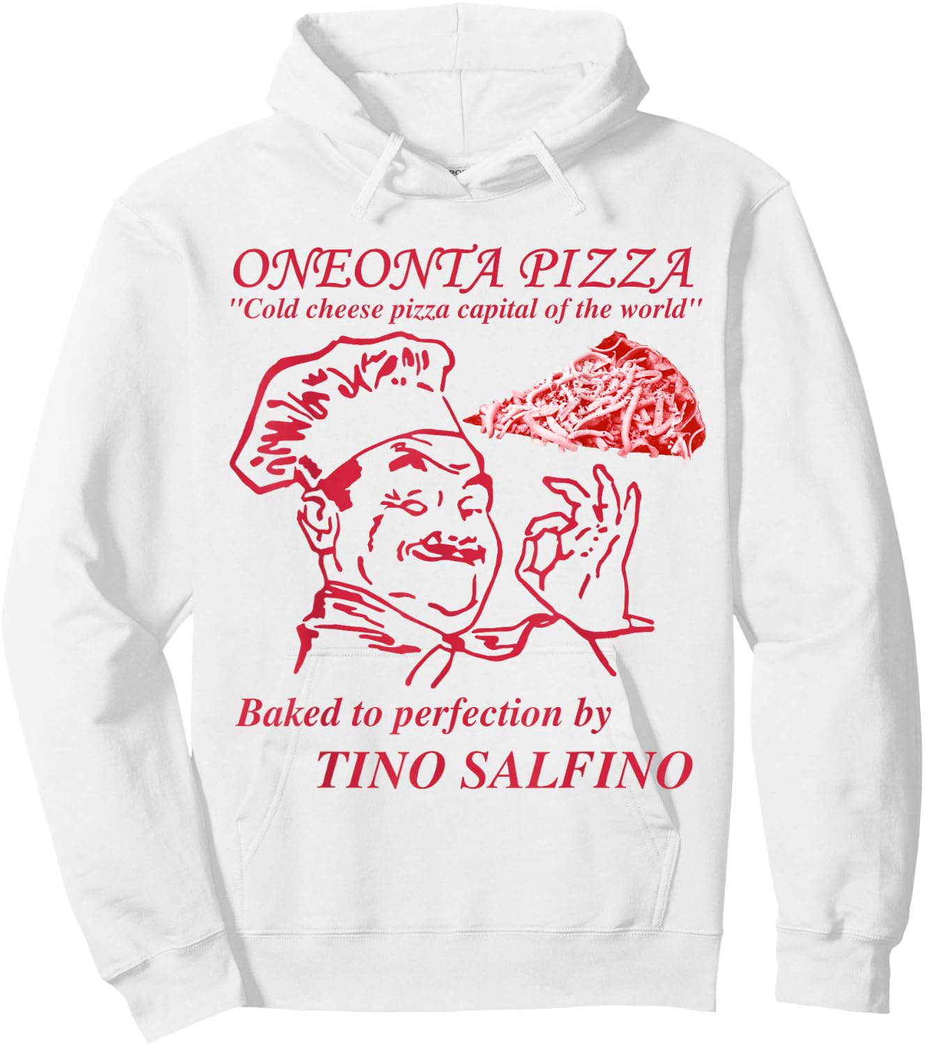 133 Apparel Oneonta NY Cold Cheese Pizza Hoodie - Hoodie | White