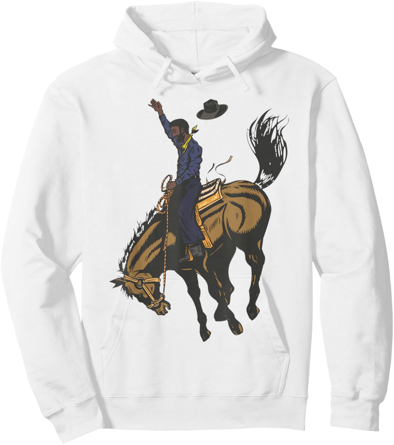Black Cowboy Western Rodeo Melanin Black History Texas Men Hoodie - Hoodie | White