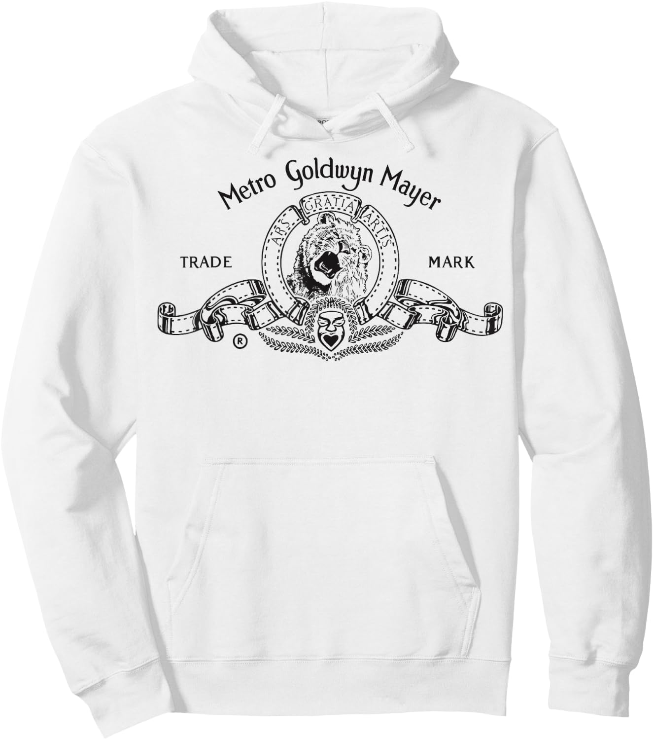 MGM Classic Lion Outlined Logo Hoodie - Hoodie | White
