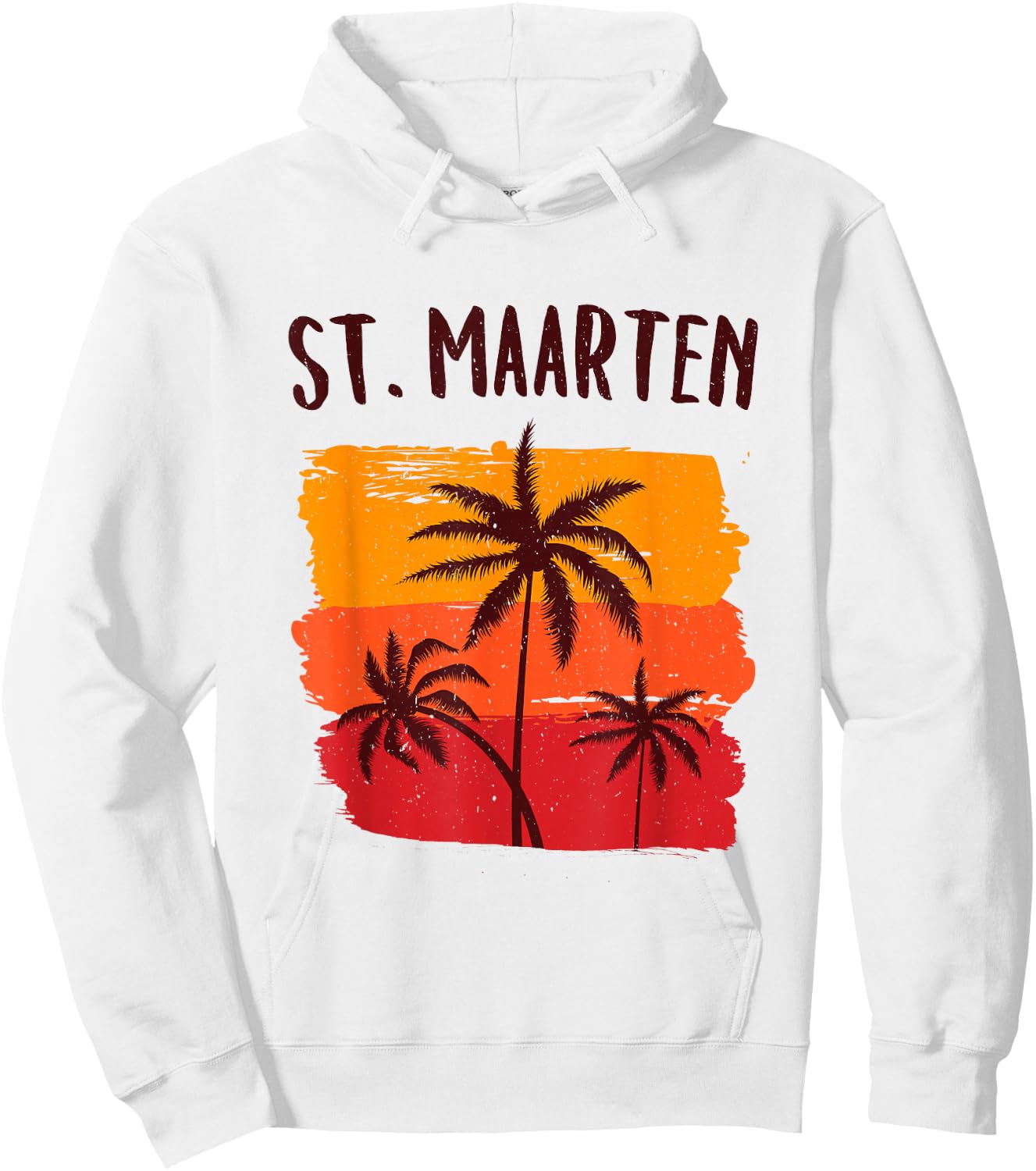 St. Maarten Retro Tropical Cruise Vacation Souvenir Graphic Hoodie - Hoodie | White