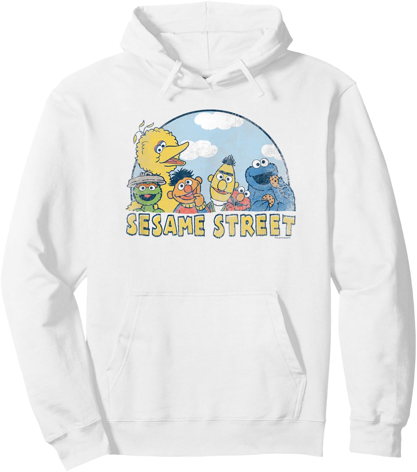 Sesame Street Group T Shirt Hoodie - Hoodie | White