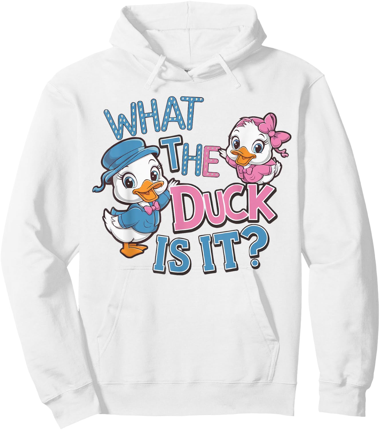 What the Duck Is It Gender Reveal Baby Shower Party Hoodie - Hoodie | White