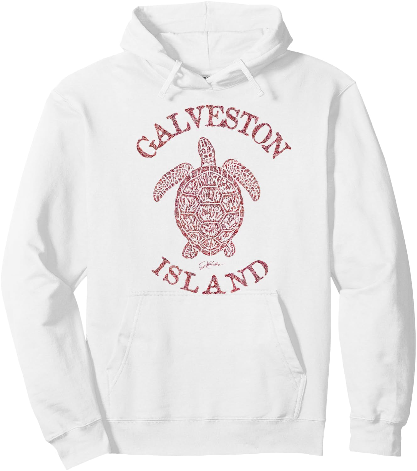 JCombs: Galveston Island, TX, Sea Turtle (Distressed) Hoodie - Hoodie | White