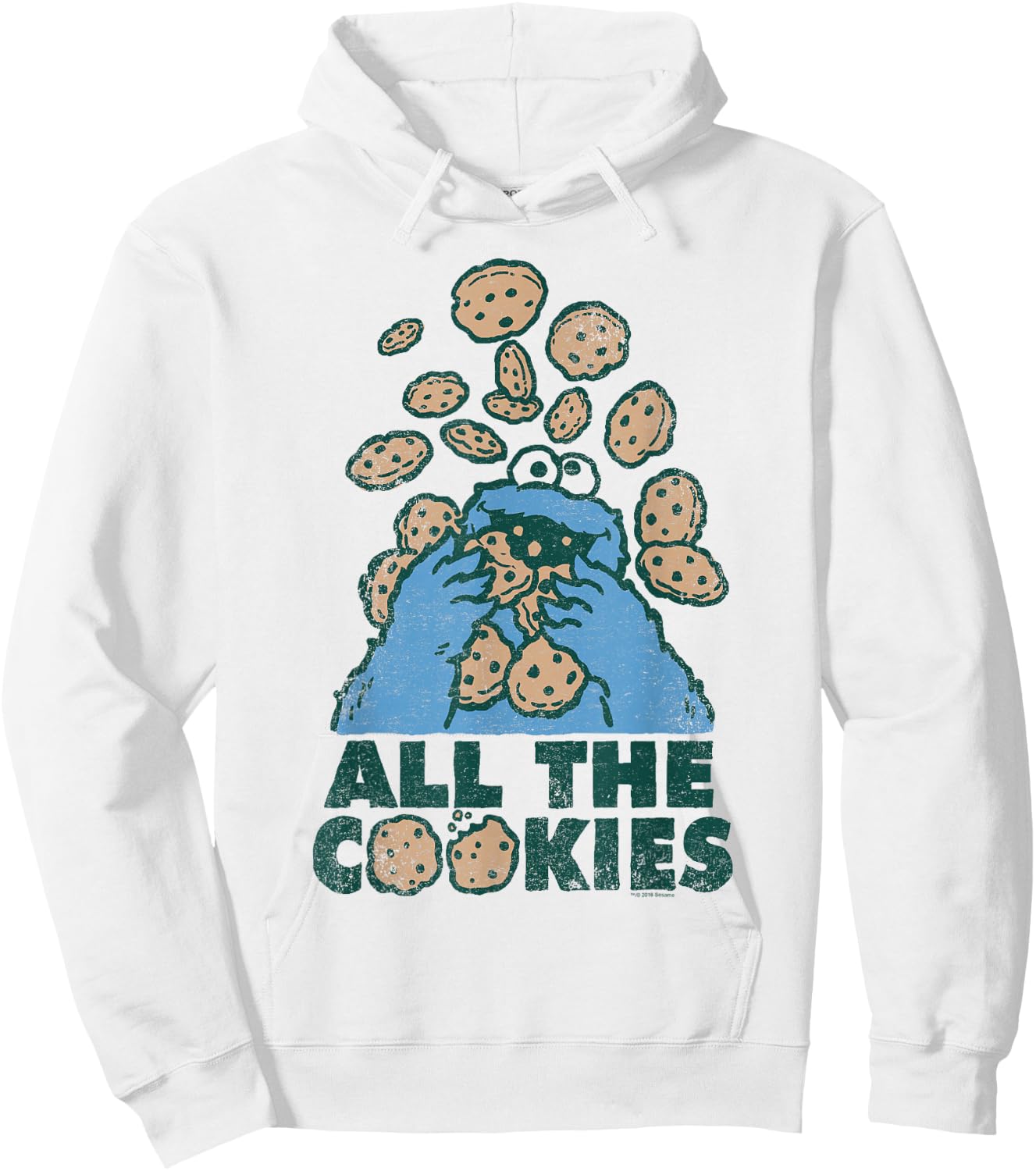 Sesame Street Cookie Monster All the Cookies Hoodie - Hoodie | White