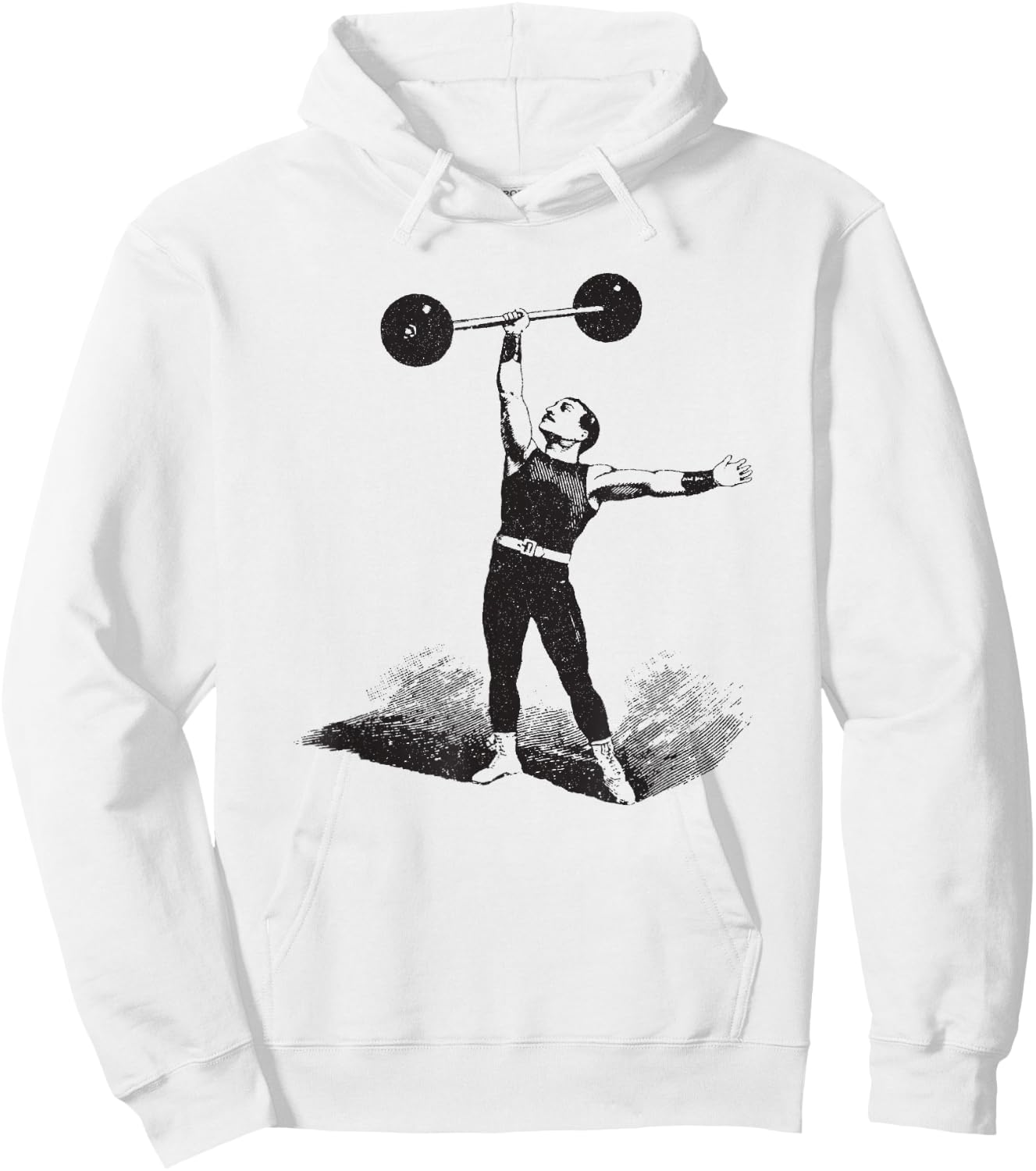 Big Texas Circus Old Time Strongman Weightlifter Hoodie - Hoodie | White