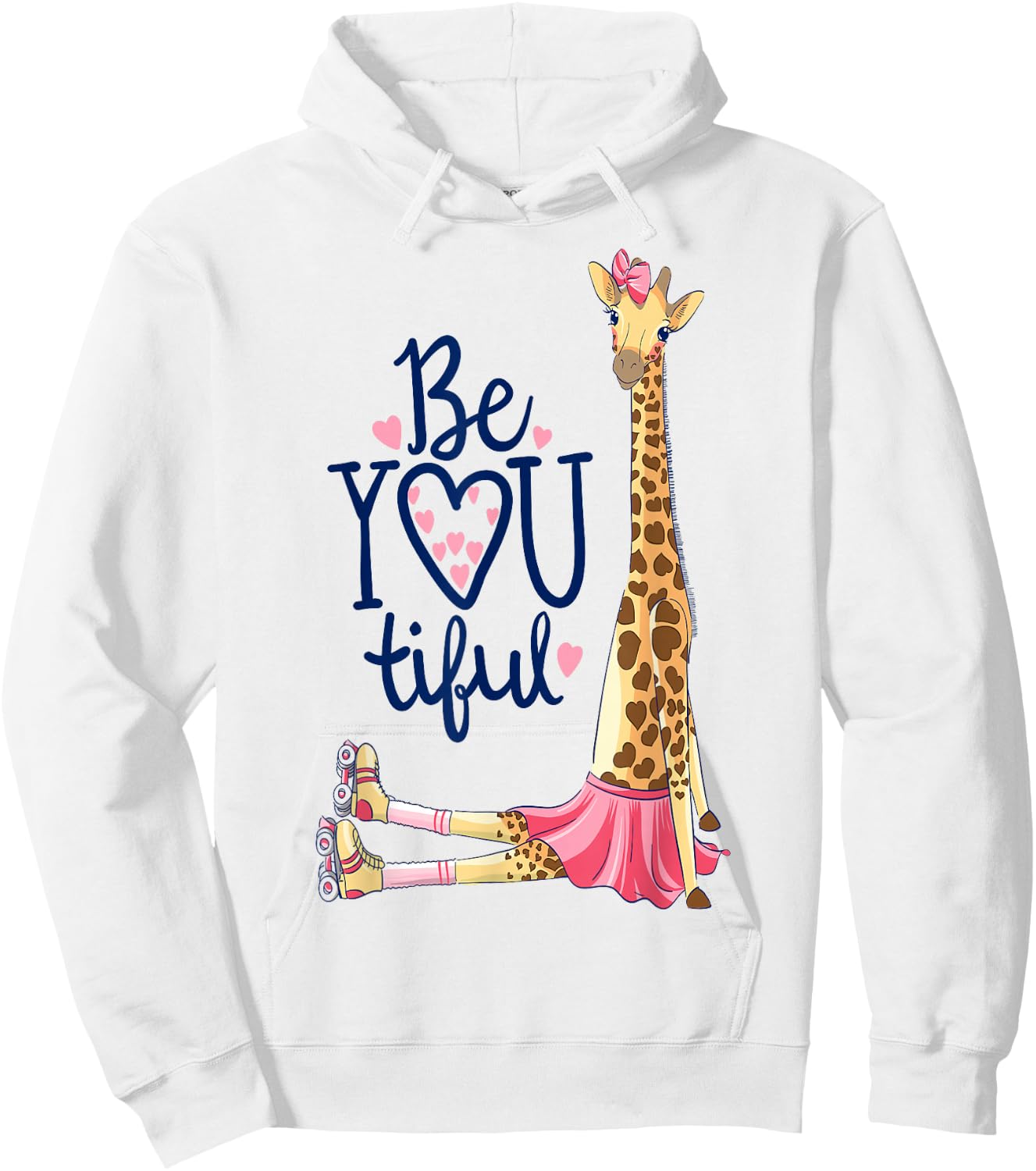 Roller Skate Giraffe t shirt; Roller Skate Derby t shirt Hoodie - Hoodie | White