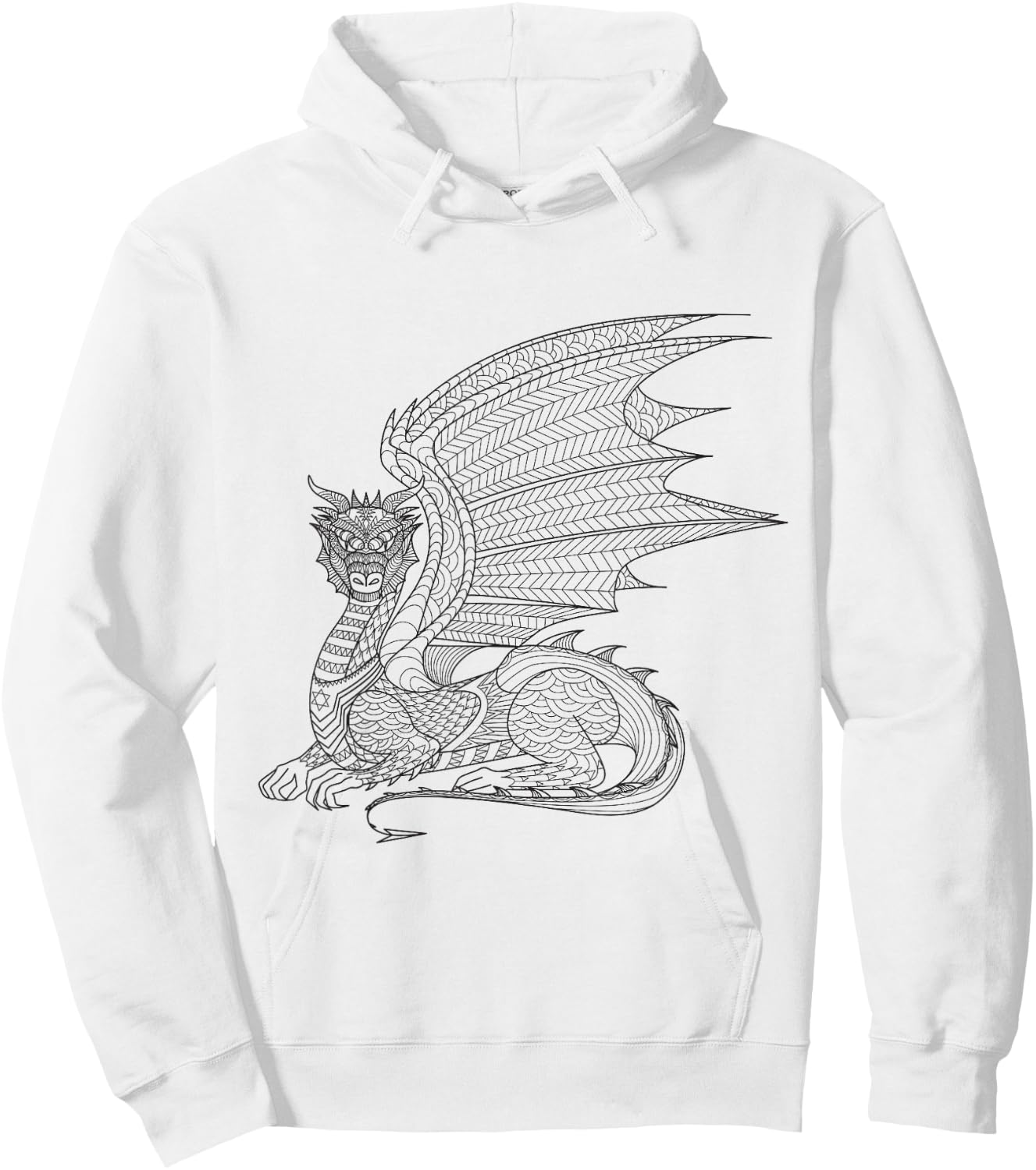 Magical Dragon - Color Your Own Colorific Design Hoodie - Hoodie | White