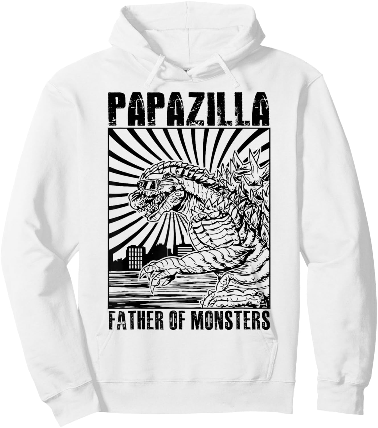 Vintage Papazilla Father Of The Monsters Dad Fathers Day Hoodie - Hoodie | White