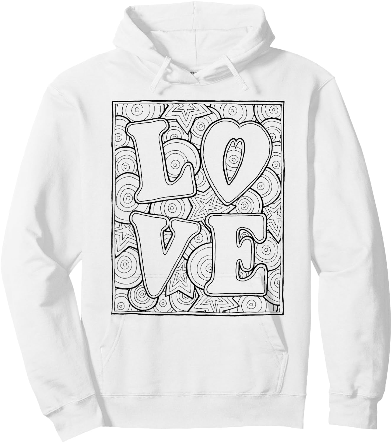 LOVE for colouring / coloring in Hoodie - Hoodie | White