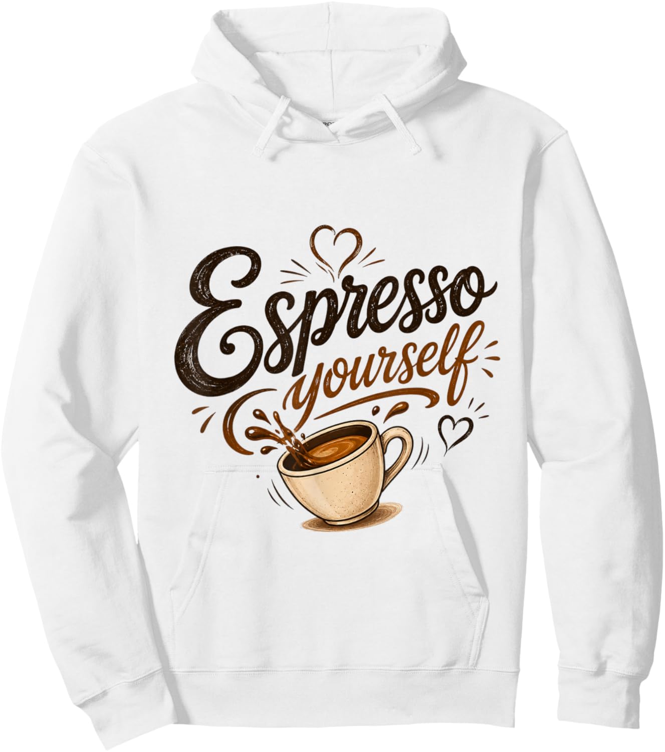 Espresso Yourself Coffee Lover Hoodie - Hoodie | White