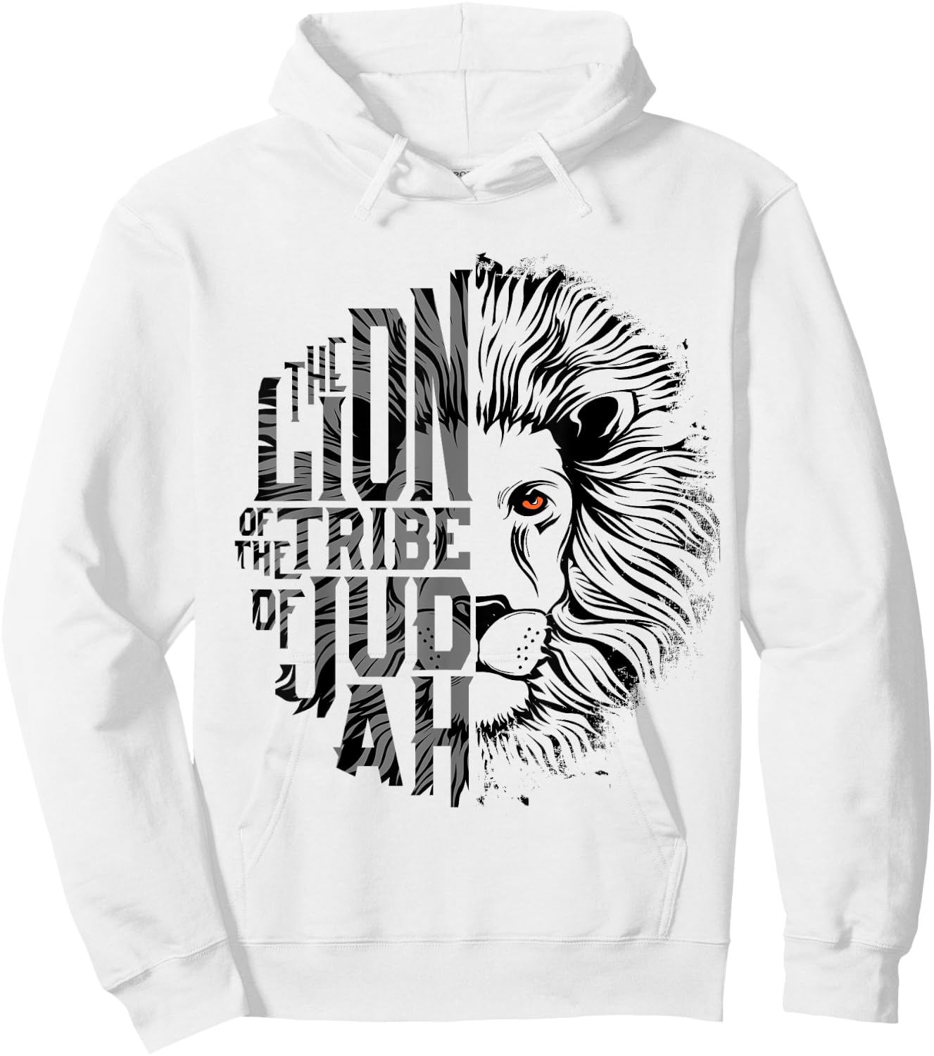 Lion of Tribe of Judah Religious Graphic Christian Worship Hoodie - Hoodie | White