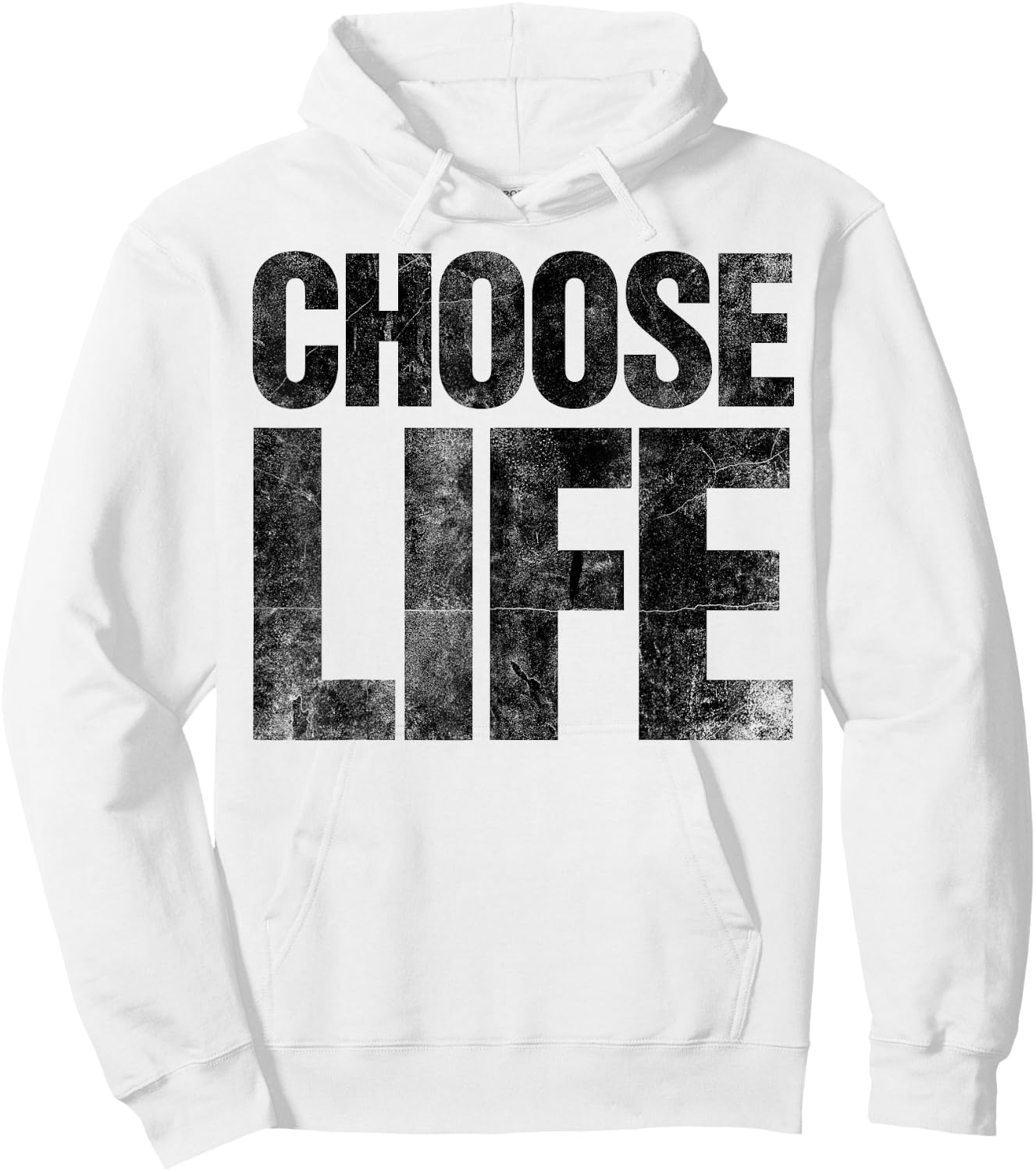 Retro Vintage 80s Halloween Costume Choose Life Distressed Hoodie - Hoodie | White