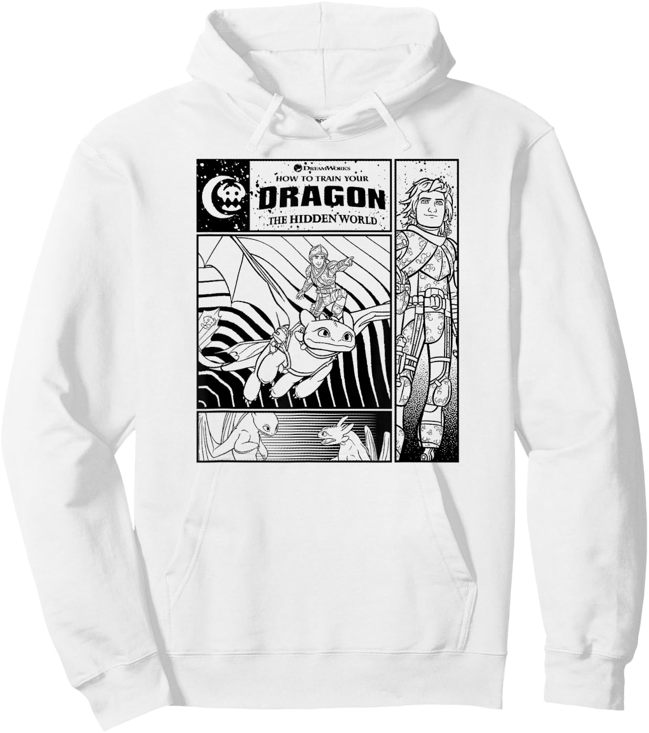 How to Train Your Dragon 3 Four Panel Hoodie - Hoodie | White
