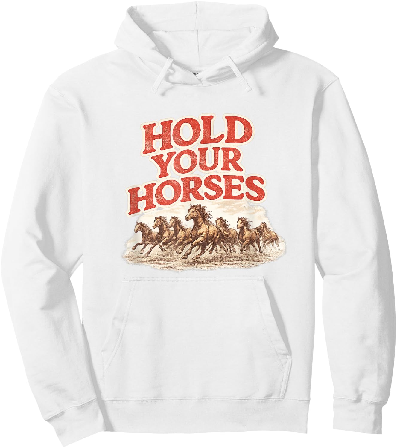 Hold Your Horses Western Cowgirl Graphic Hoodie - Hoodie | White