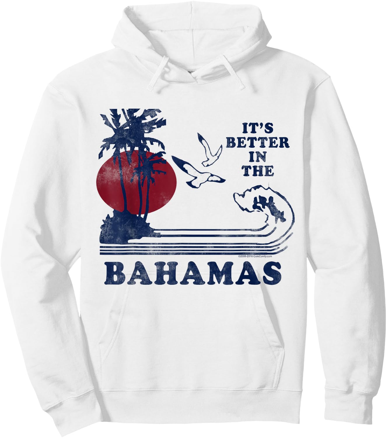 It's Better in The Bahamas Vintage 80s 70s Retro Souvenir Hoodie - Hoodie | White