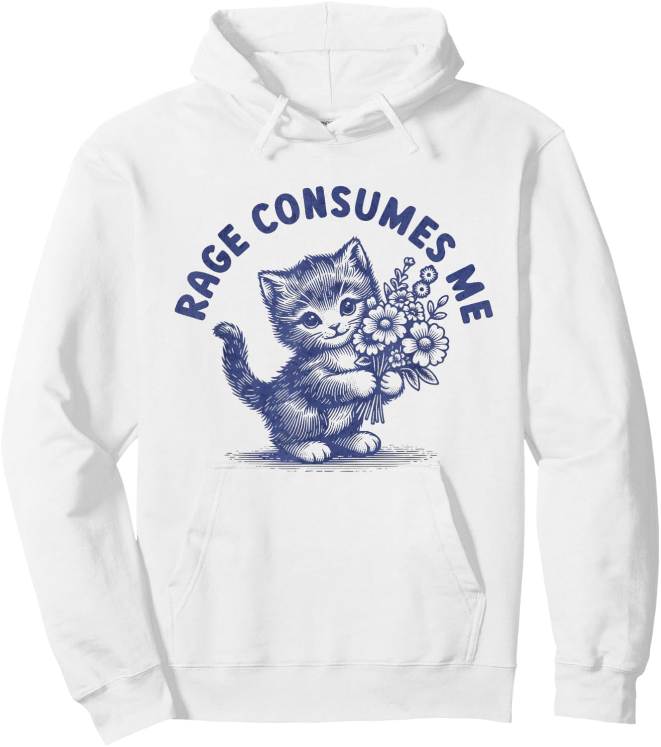 Rage Consumes Me Cat Meme Funny Hilarious Kitten Meme Hoodie - Hoodie | White