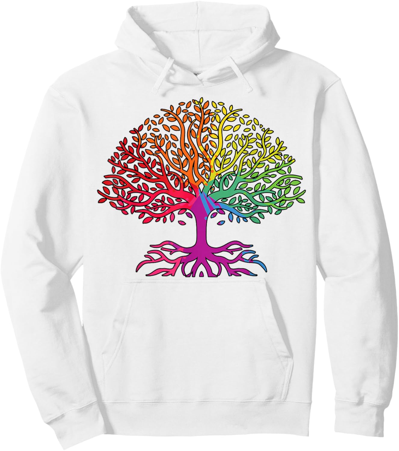 Rainbow Flag Tree of Life LGBT Gay Pride Month LGBTQ Ally Hoodie - Hoodie | White