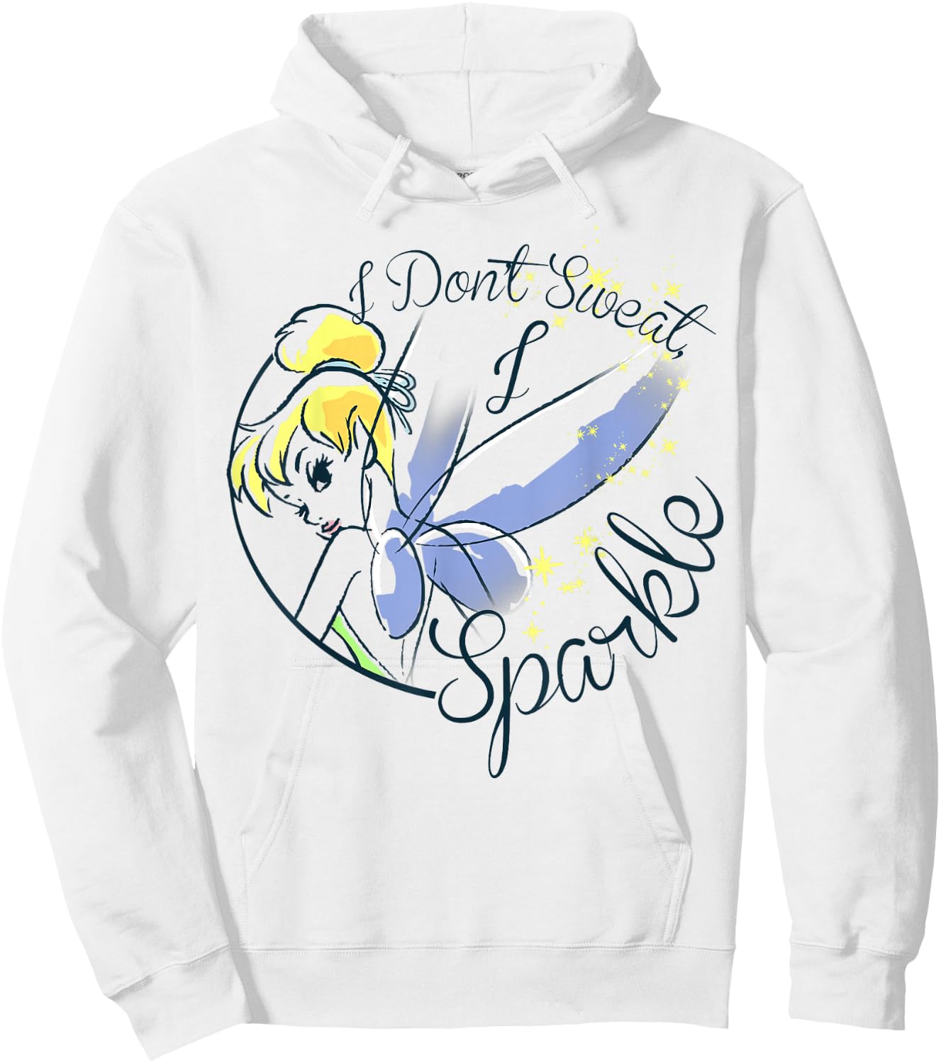 Disney Peter Pan Tinkerbell Sweat Sparkle Graphic Hoodie - Hoodie | White