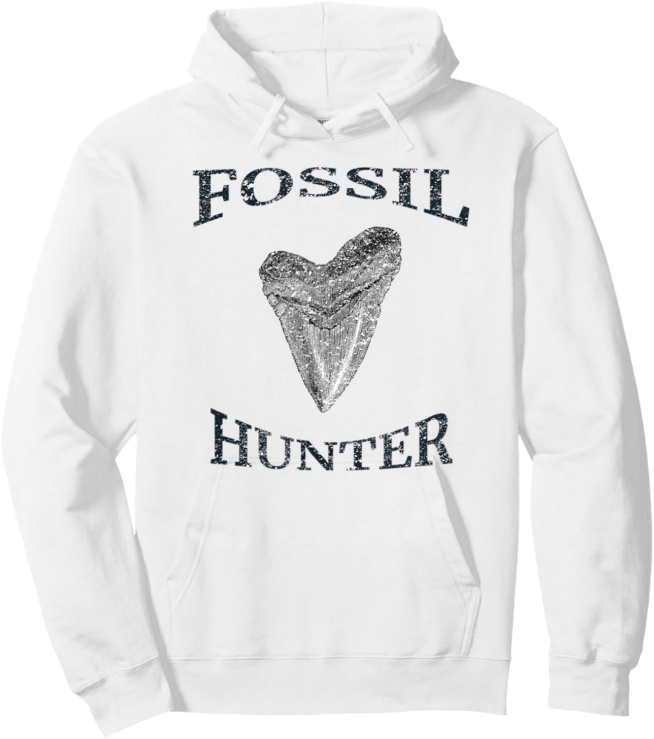 Great Distressed Fossil Hunter Megalodon Tooth Enthusiast Hoodie - Hoodie | White