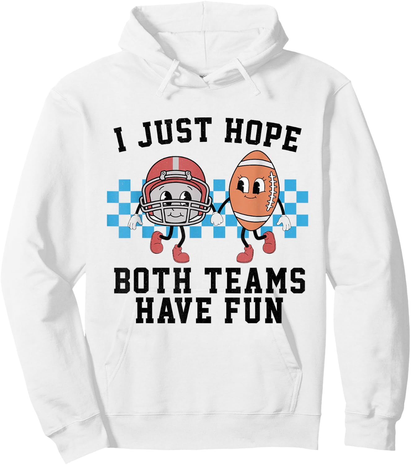 Both Teams Have Fun Cool Football Season Funny Gameday Retro Hoodie - Hoodie | White