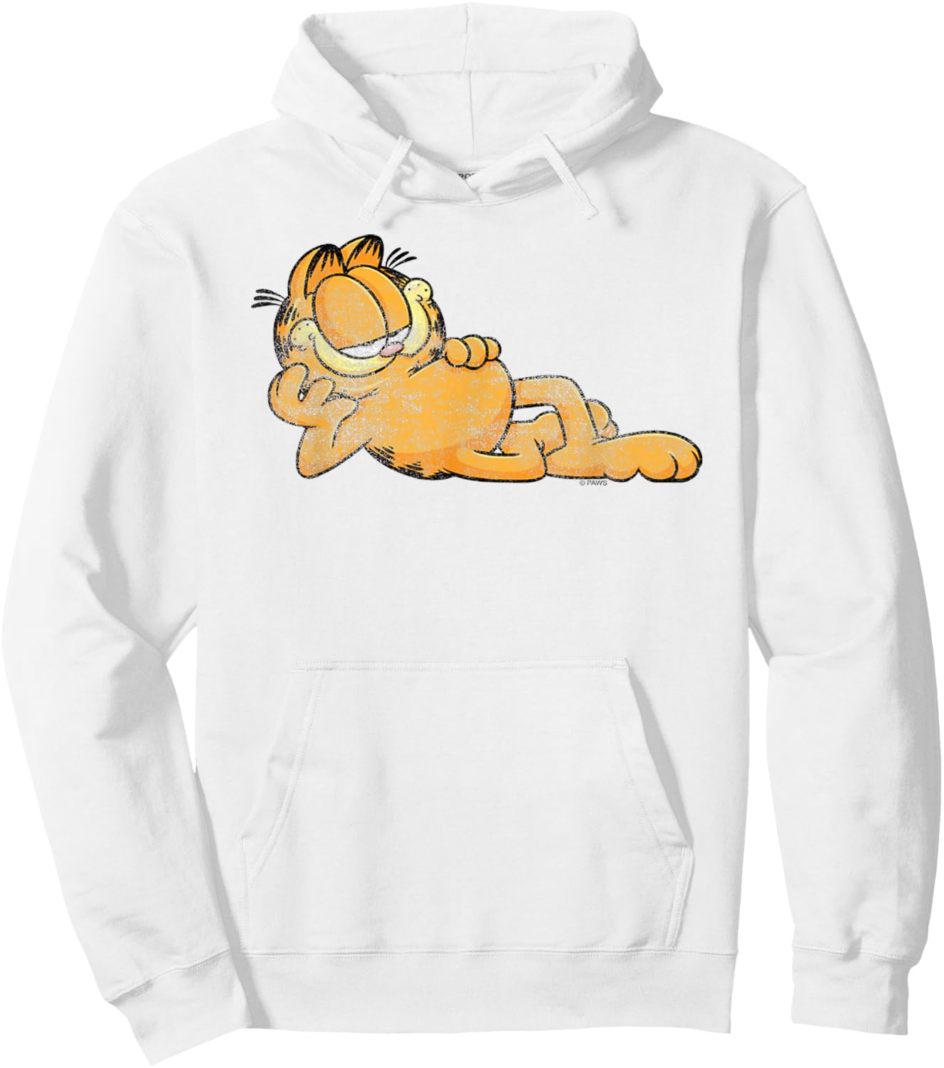 Garfield Happy Lounging Cartoon Cat Hoodie - Hoodie | White