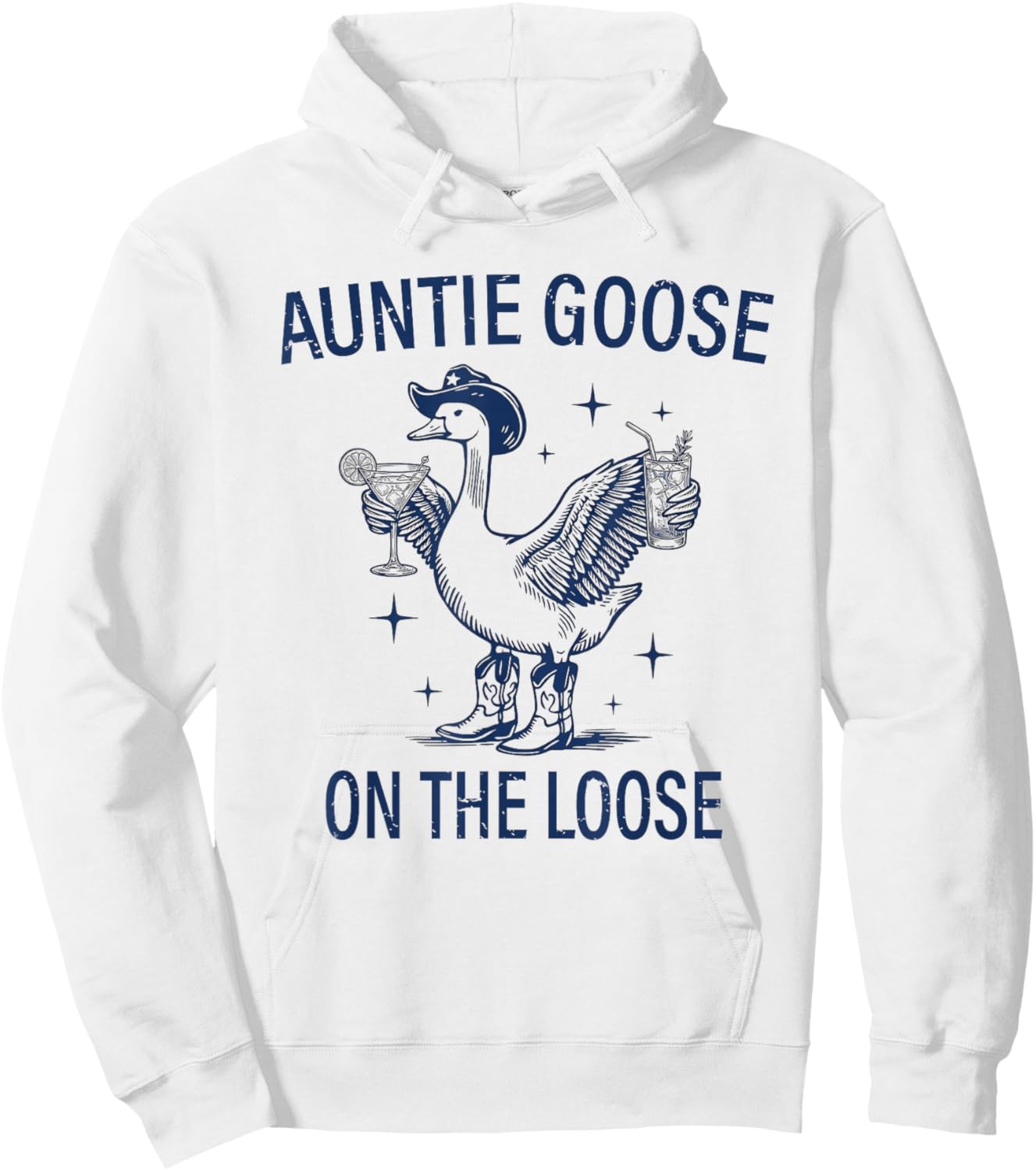Funny Auntie Goose is On The Loose Hoodie - Hoodie | White