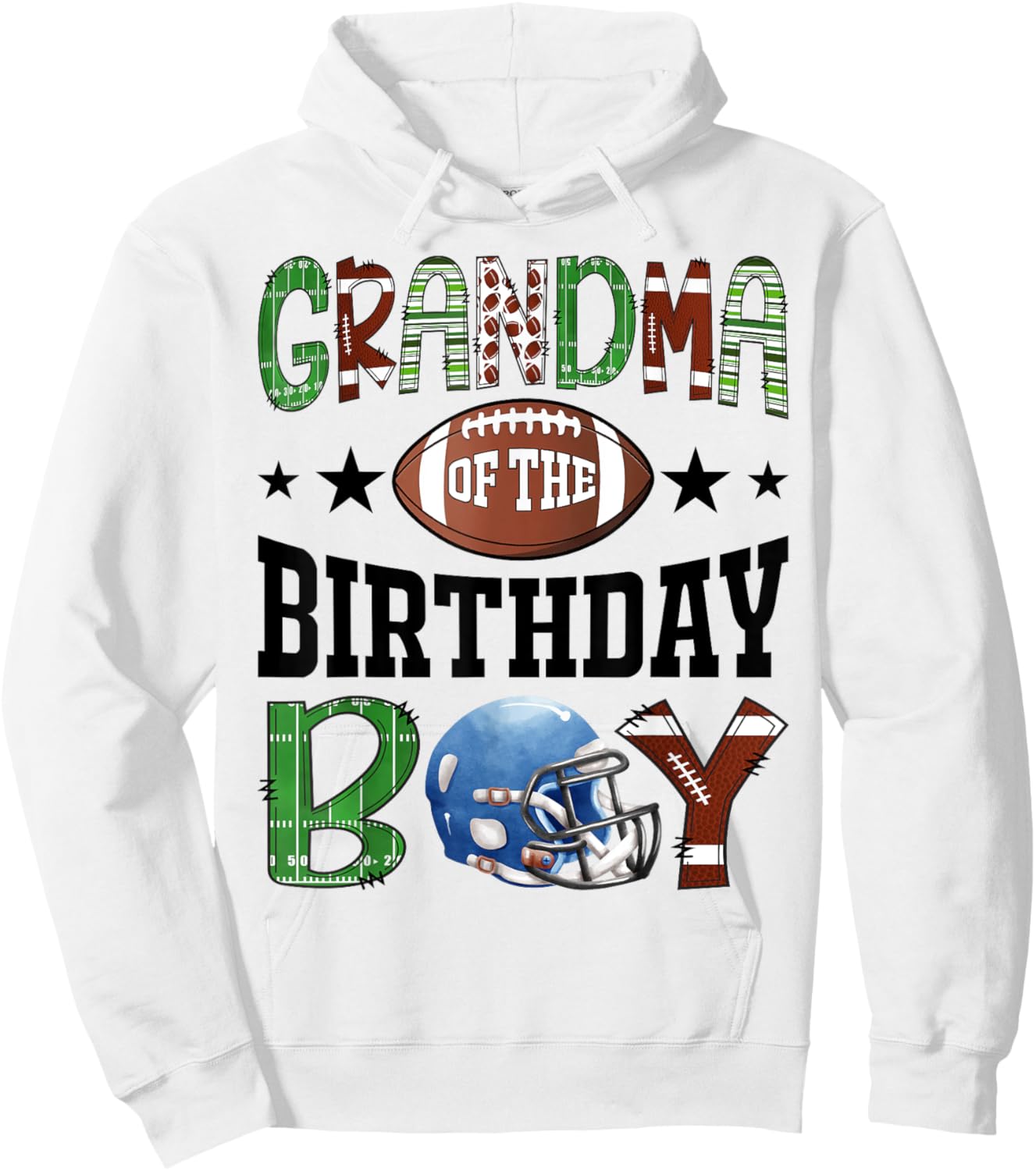 Grandma Of The Birthday Boy Football Lover Game Day Hoodie - Hoodie | White