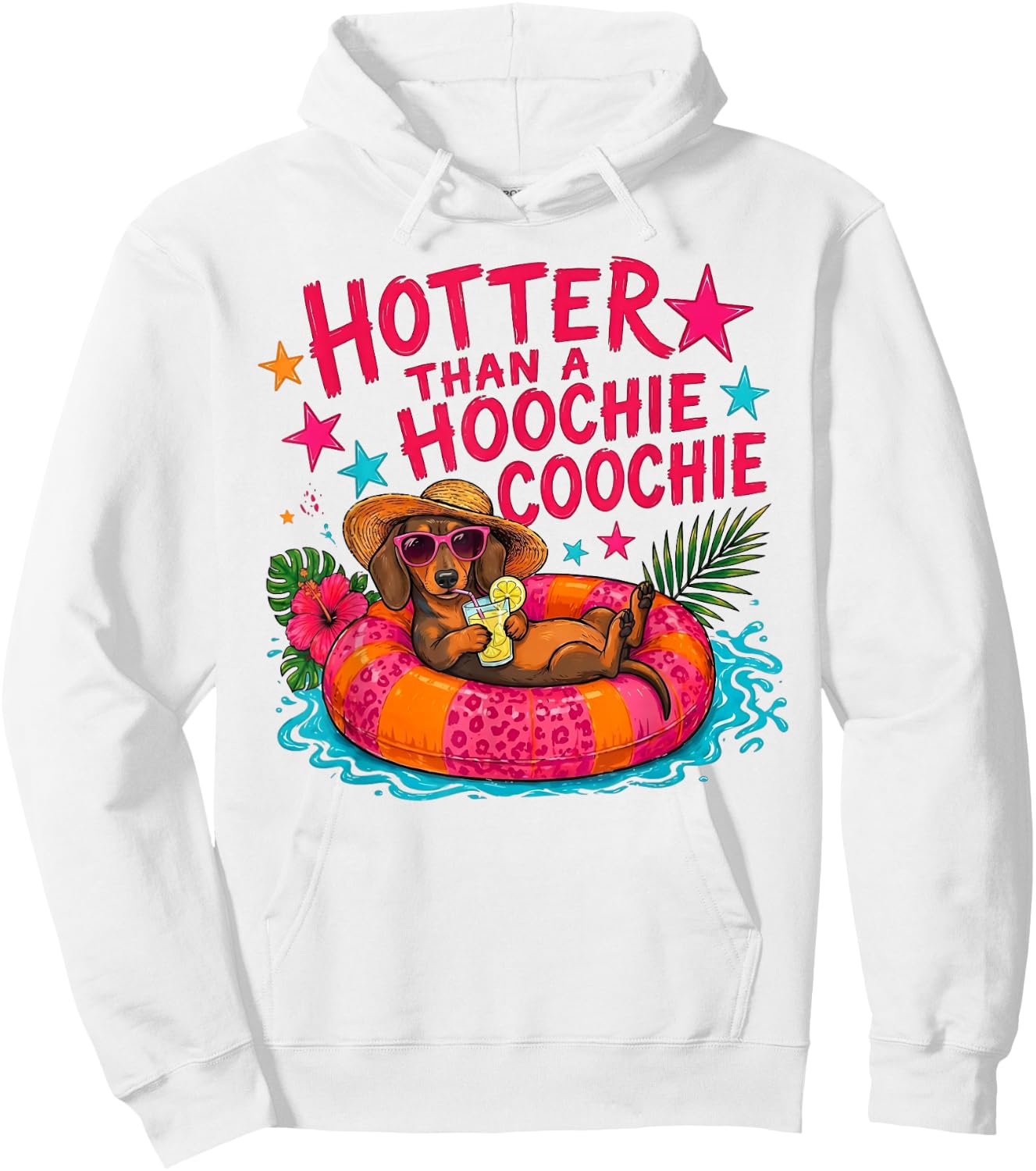 Hotter Than A Hoochie Coochie Dachshund Dog Hoodie - Hoodie | White