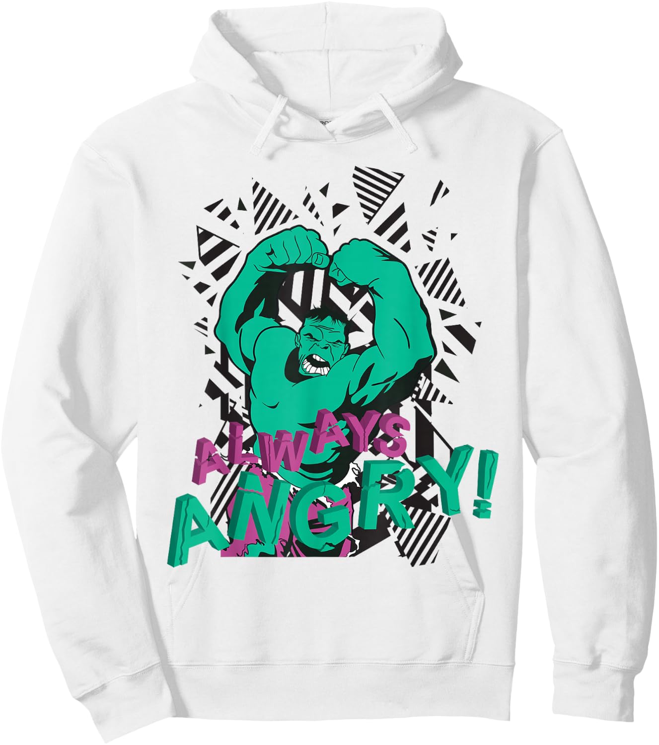 Marvel Hulk Smash 90s Always Angry Hoodie - Hoodie | White