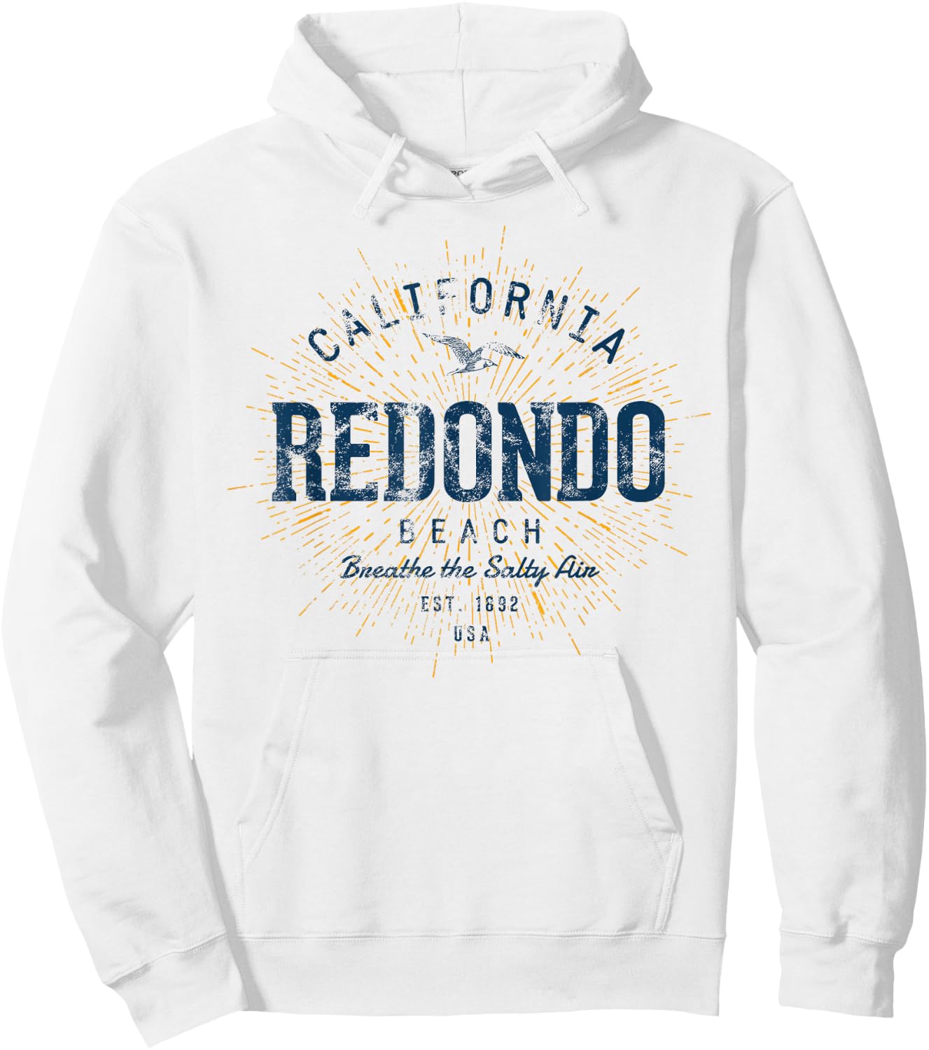 Vintage Redondo Beach Retro Hoodie - Hoodie | White