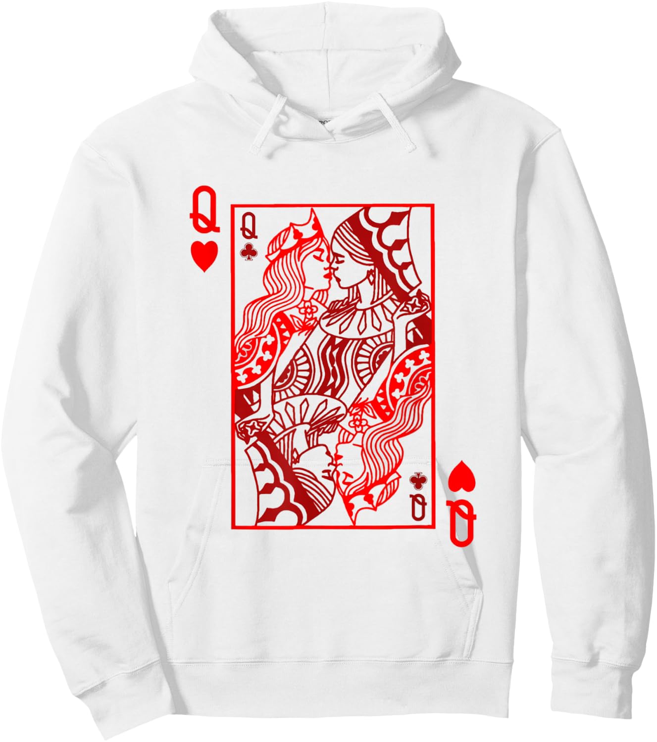 Two Queens Tarot Sapphic Lovers Graphic Lesbian Pride Month Hoodie - Hoodie | White