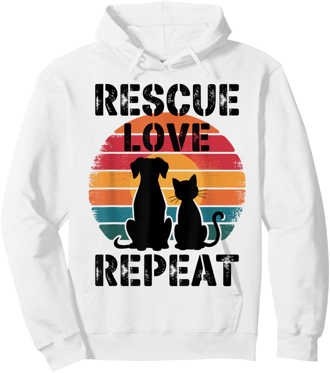 Rescue Love Repeat Hoodie - Hoodie | White
