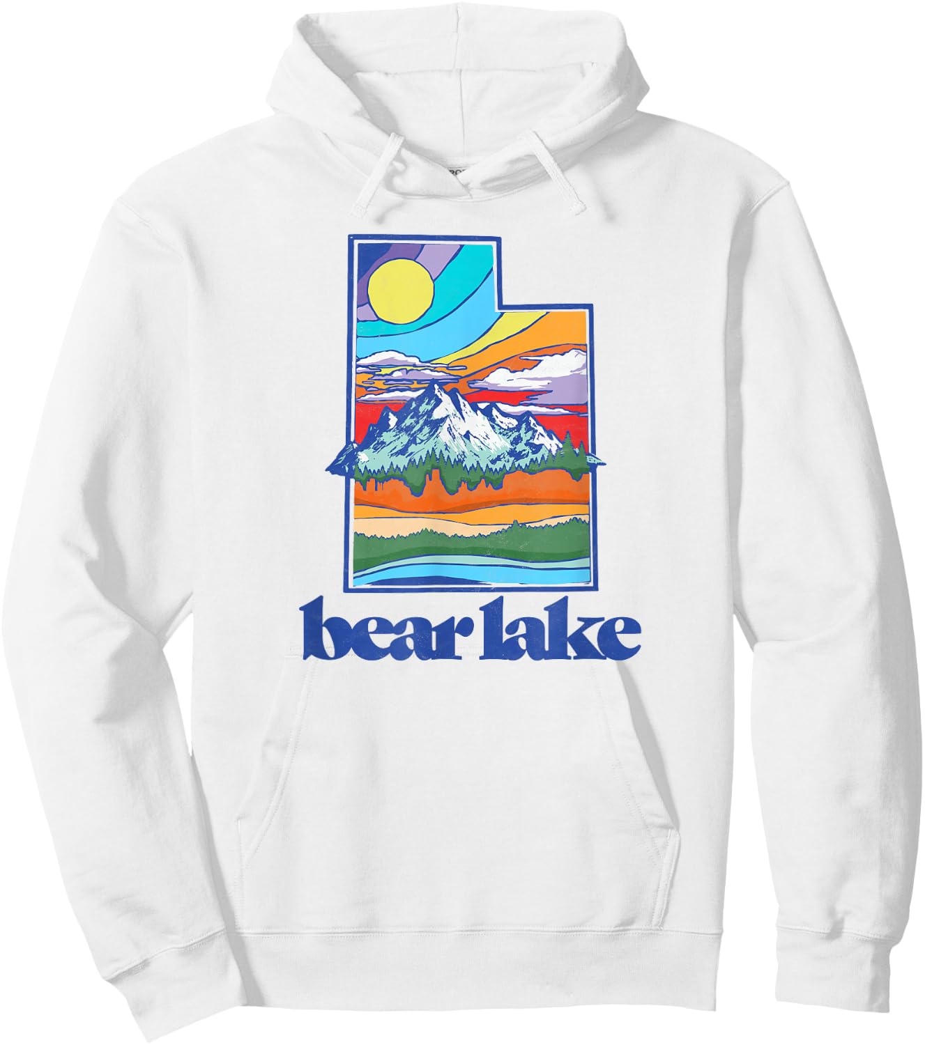 Bear Lake Utah Vintage Nature Outdoor Graphic Hoodie - Hoodie | White