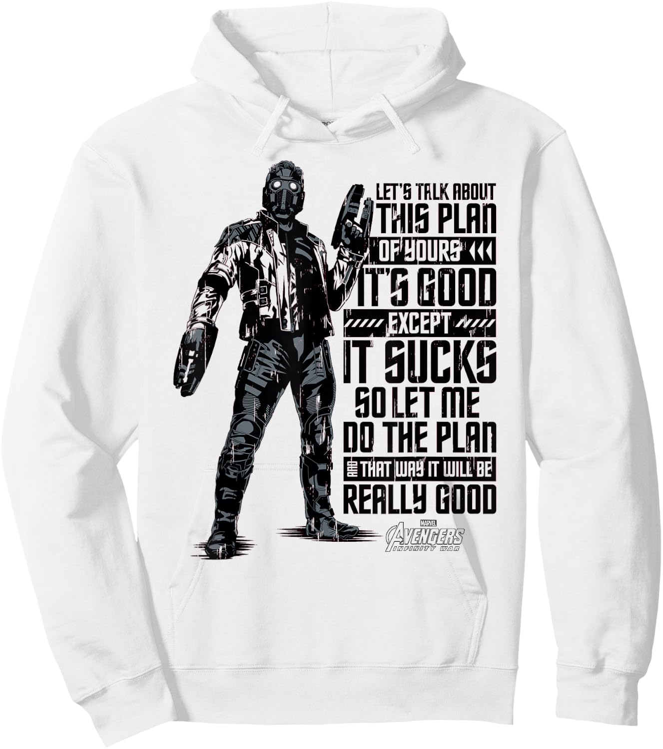 Marvel Infinity War Star-Lord The Plan Graphic Hoodie - Hoodie | White